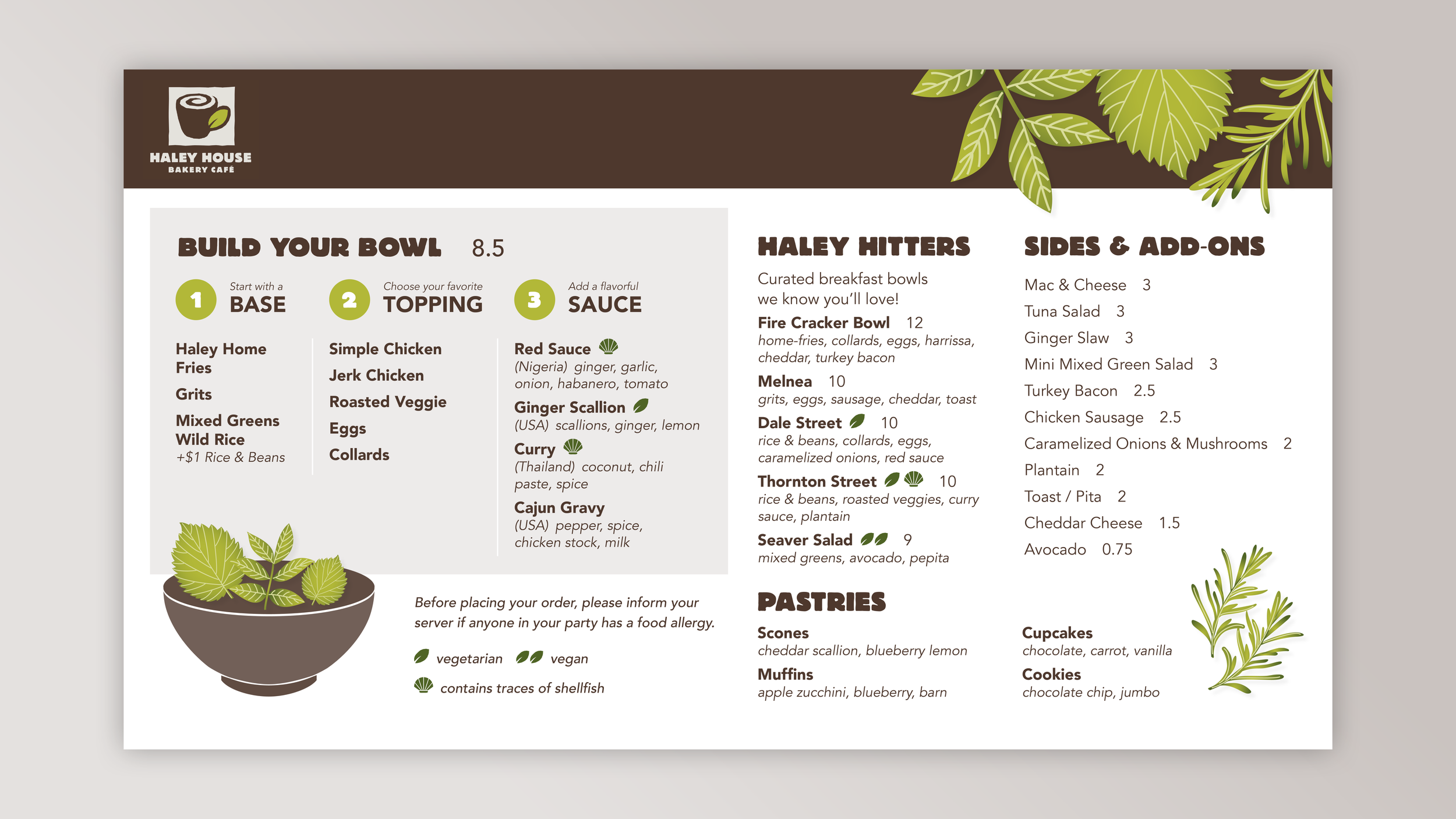  Menu for digital screen above restaurant cashier counter 