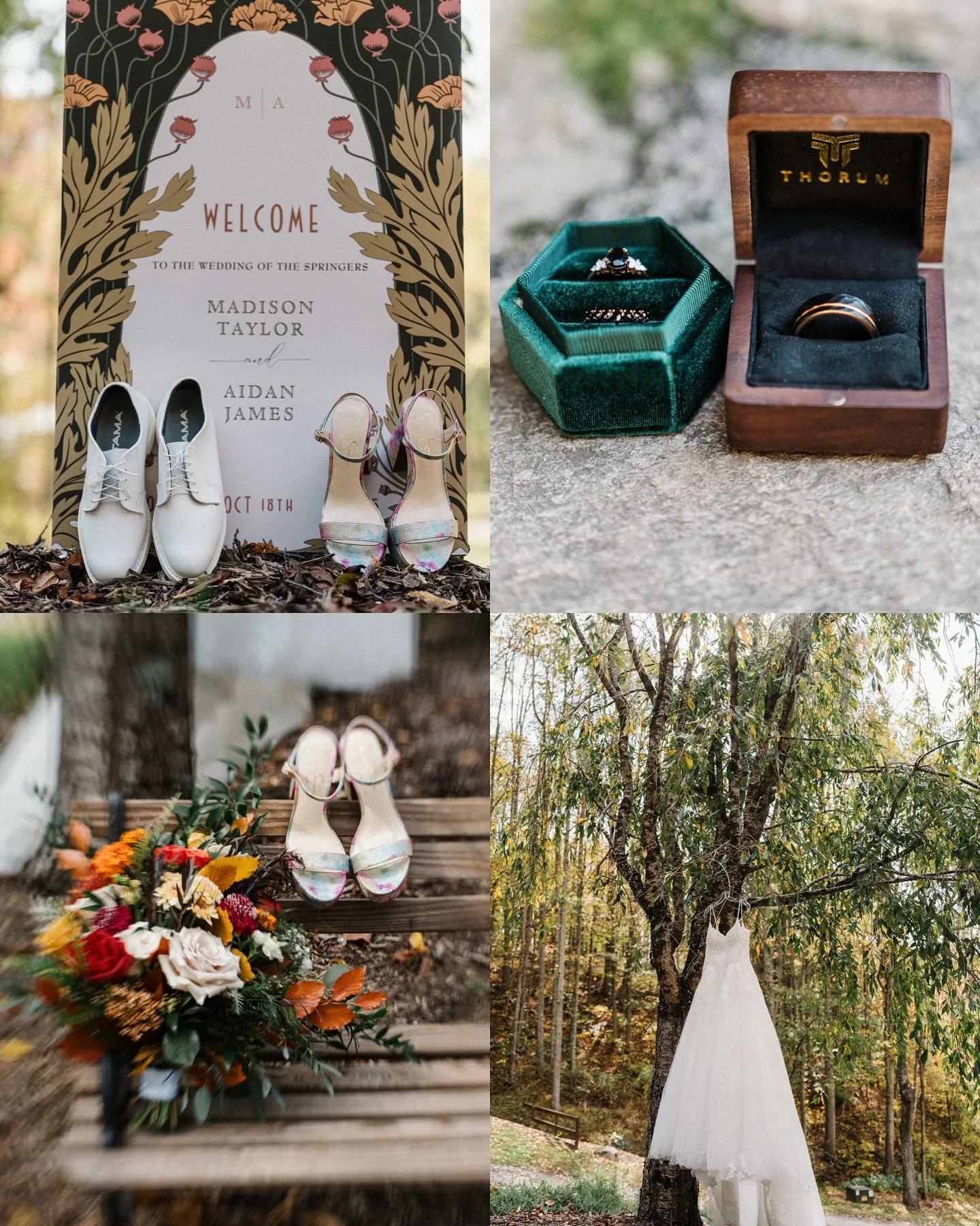 The perfect🍂 fall wedding on a sunny day in the beautiful mountain! ⛰️ It was such a gorgeous wedding of Aidan &amp; Madison surrounded by love 💕
