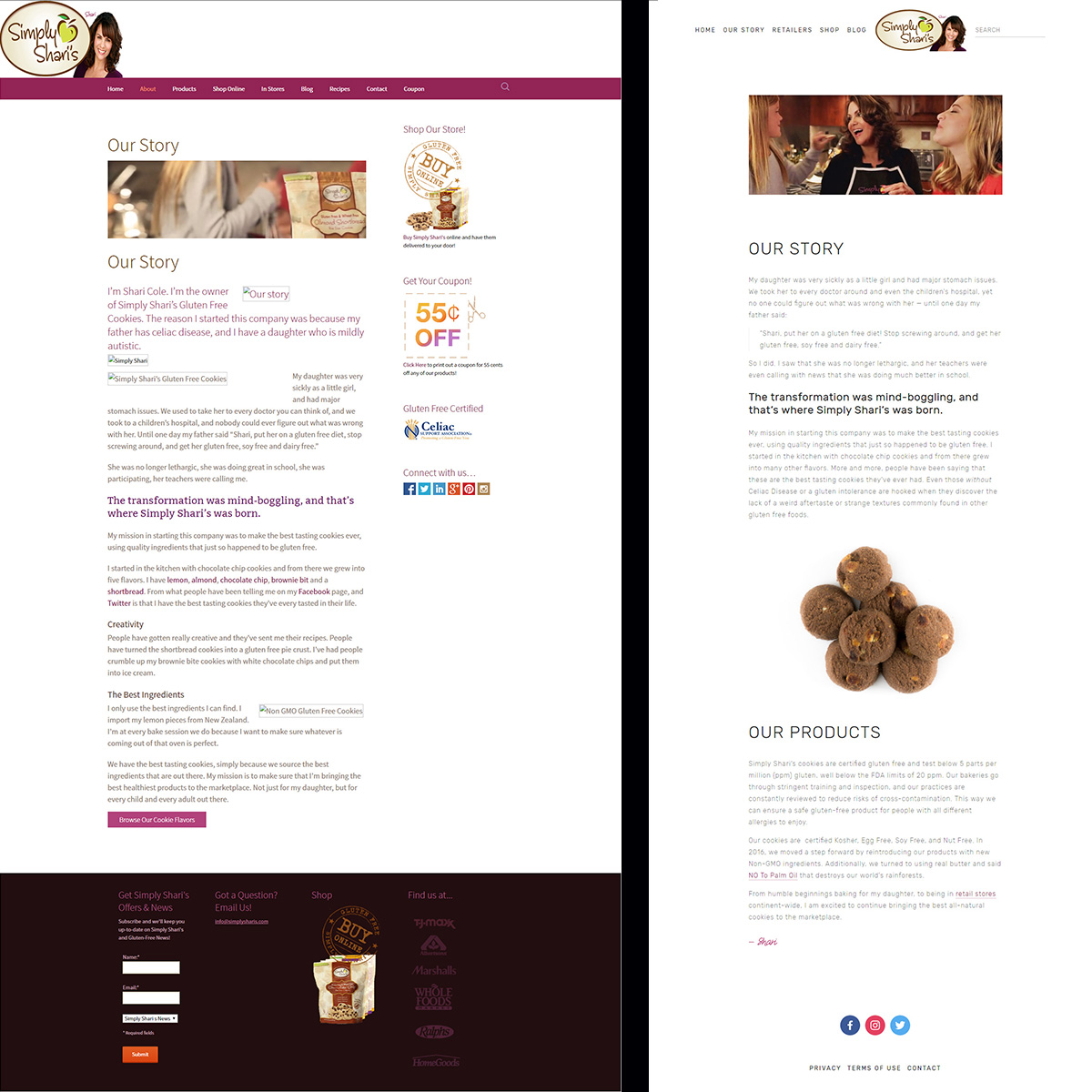 Before and After of the "Our Story Page"