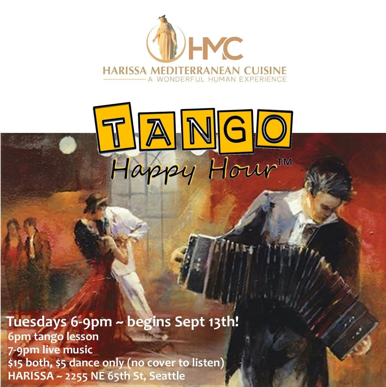 TangoHappyHour w/ live music &amp; drop-in lesson!