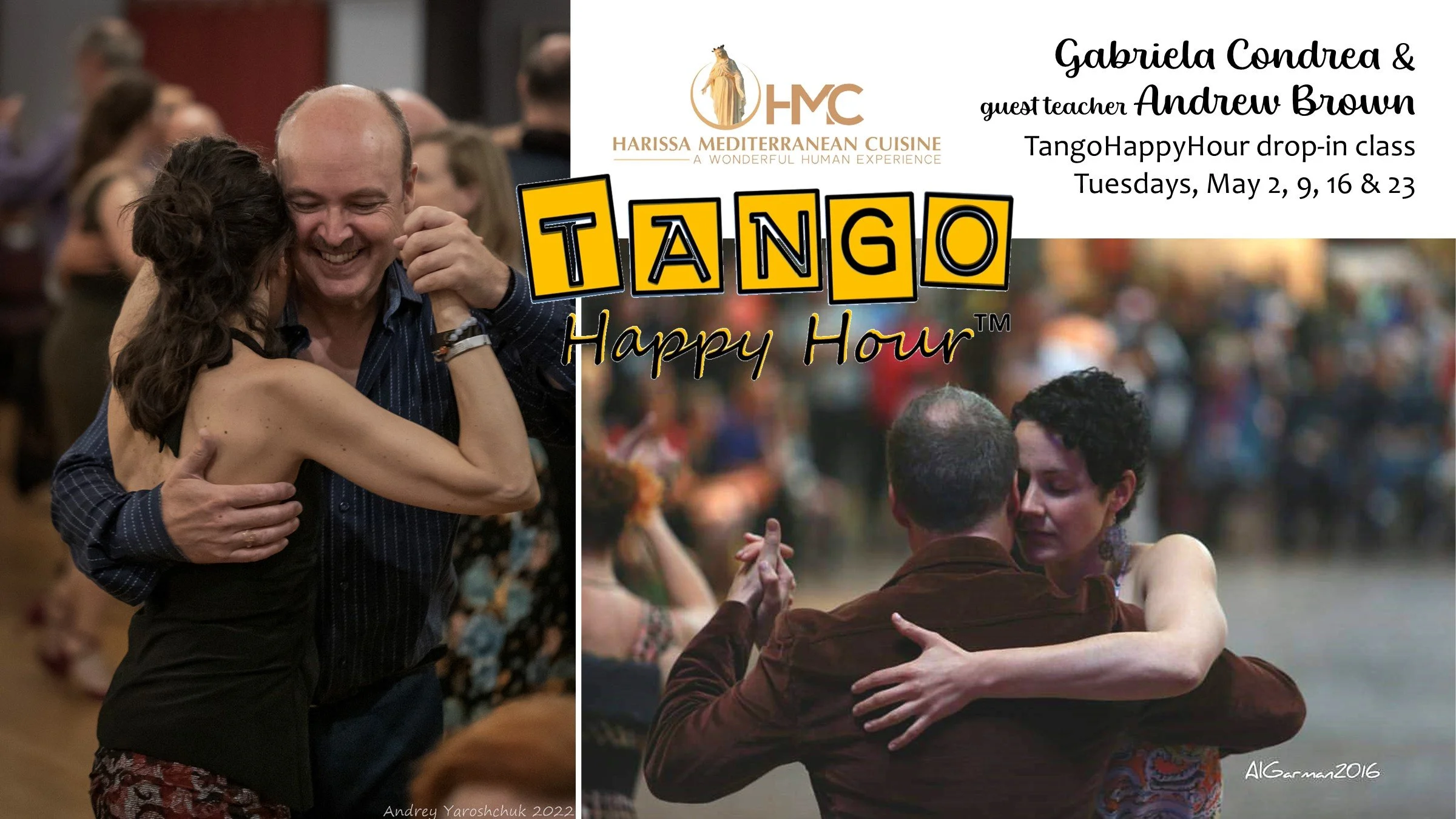 Special guest co-teacher at TangoHappyHour drop-in lesson! (May 2-23)