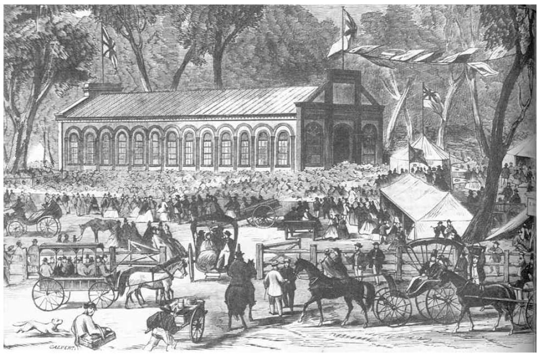 Royal Adelaide Show, Exhibition Building in Frome Park, 1860 