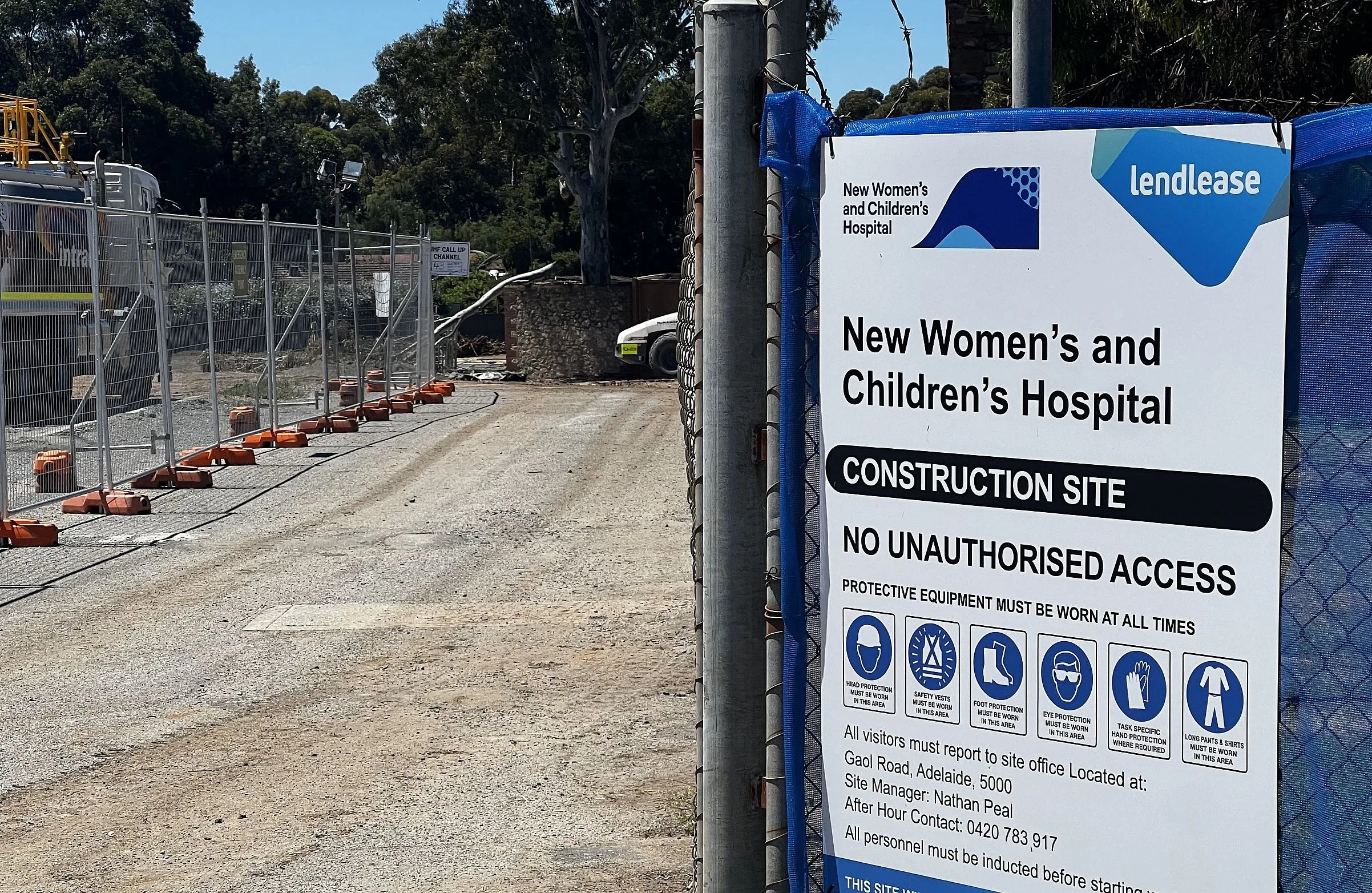 Works compound off Gaol Rd in your Park 27