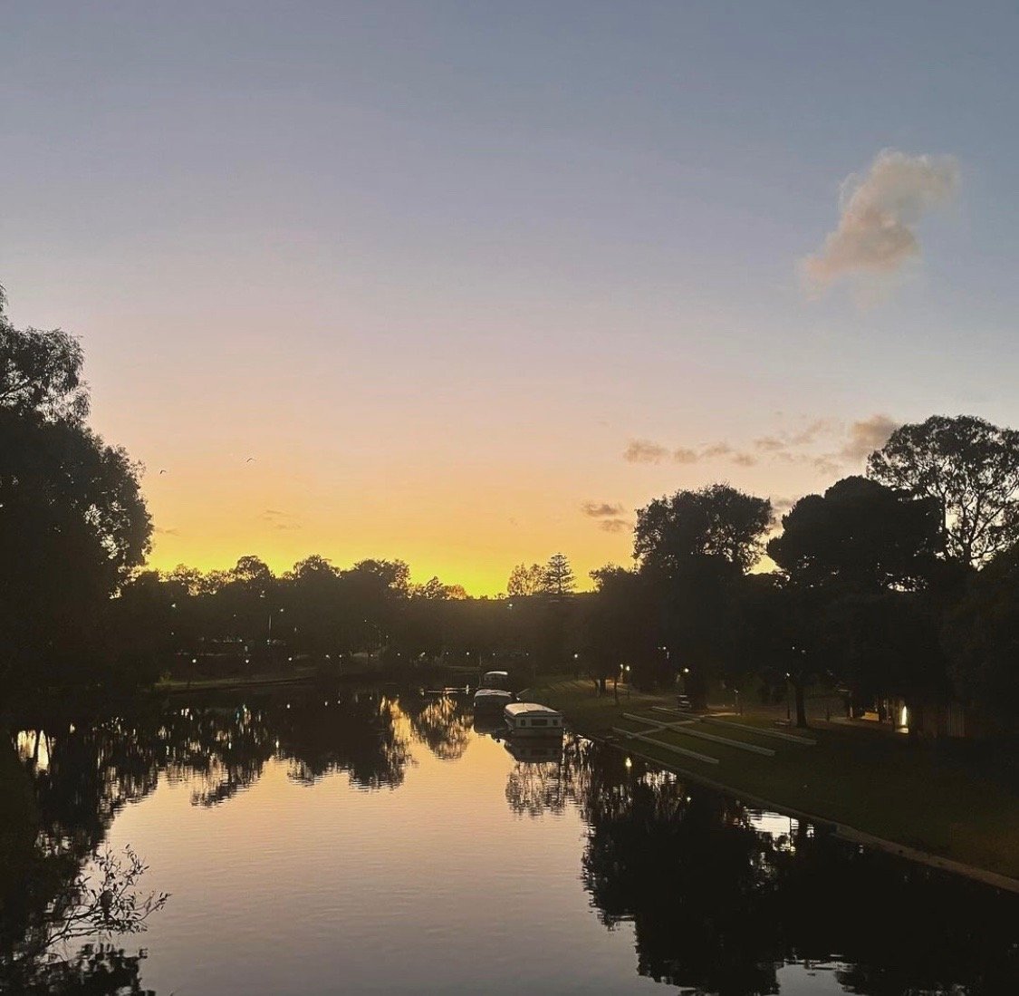 @the_spare_minute_runner caught this sunrise on a jog along the River Torrens / Karrawirra Parri. 

#adelaideparklands #picoftheday📷❤️