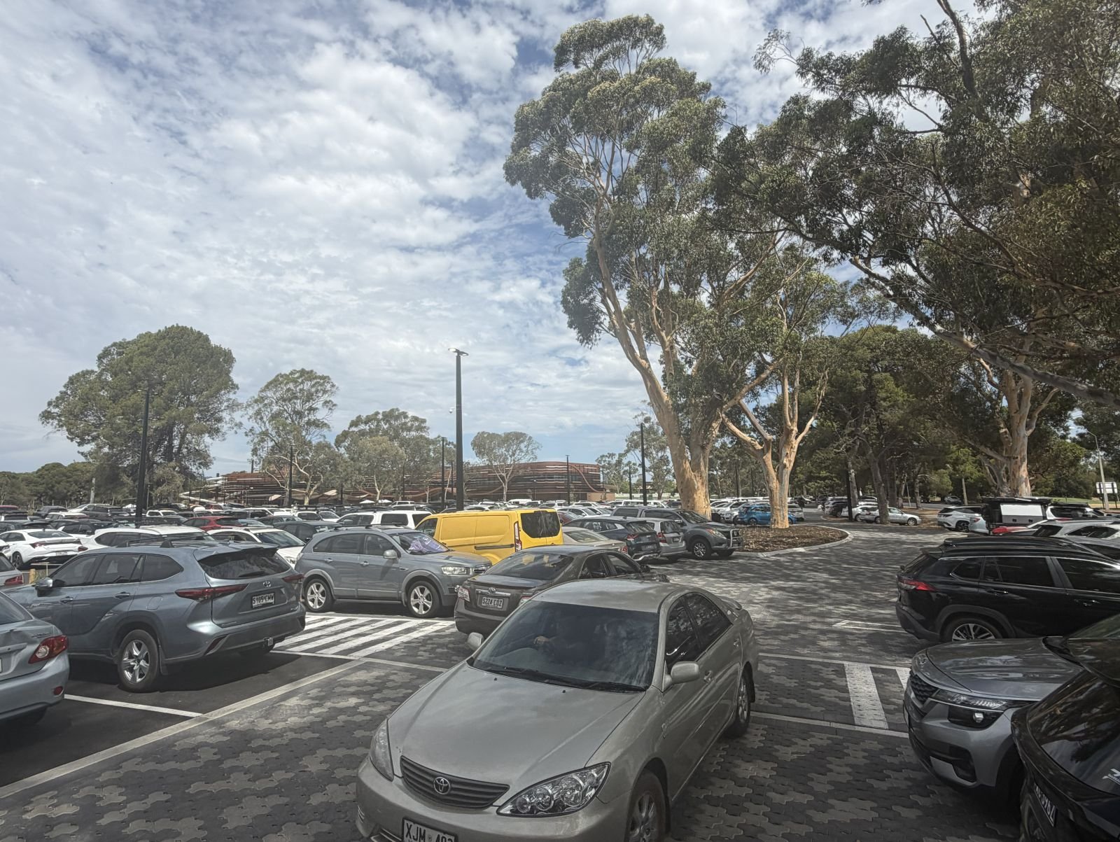 An estimated 600 cars, spilling out of the 450-space car park, 31 Jan 2026