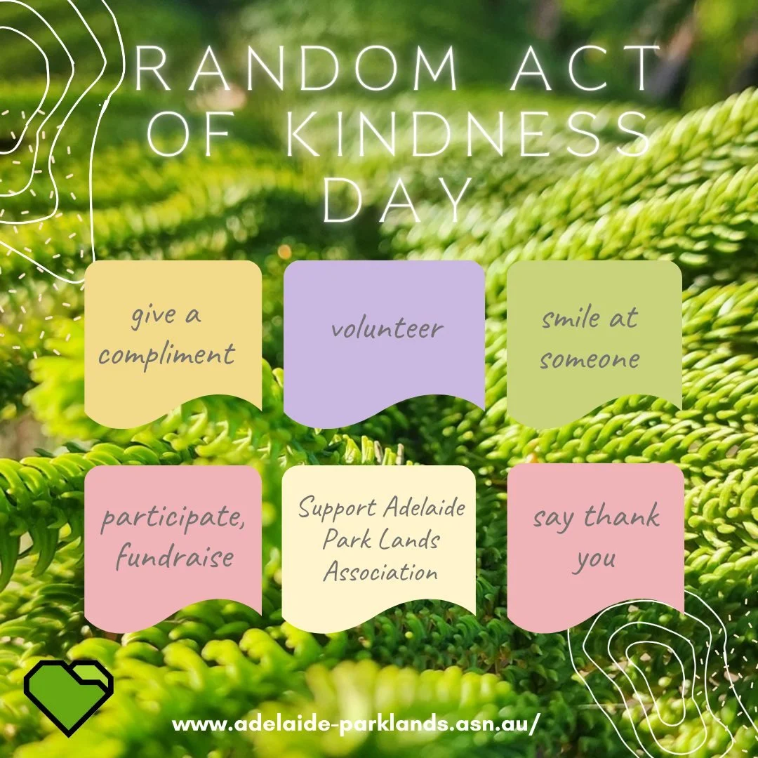 INSPIRE: Random Act of Kindness Day

Kindness Matters: to each other, to the Park Lands, to the world that sustains us. 

Be kind! ❤🌳

📸 Pauline Bradford (from Possum Park)

#ProtectAdelaideParkLands #AdelaideParkLands #Kaurnacountry #ExploreInspir
