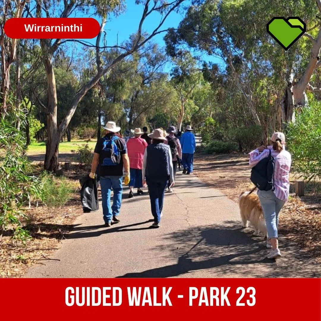 EXPLORE: GUIDED WALK GE KINGSTON PARK / WIRRARNINTHI (PARK 23)

The Monday public holiday saw more than 20 people join the guided tour of Park 23 GE Kingston Park / Wirrarninthi. The tour coincided with a commitment to Clean Up Australia Day. 

Guide