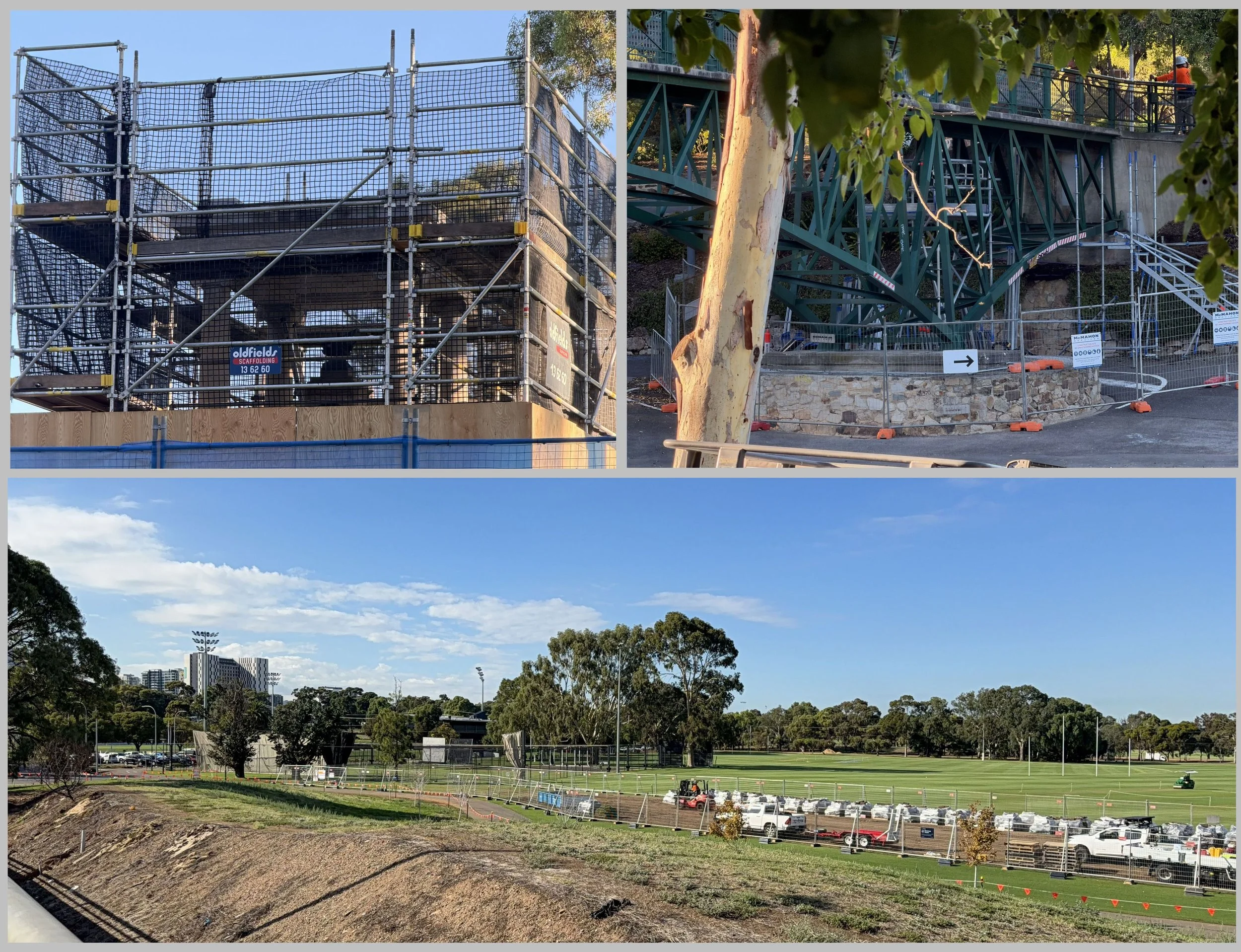 Works at three sites