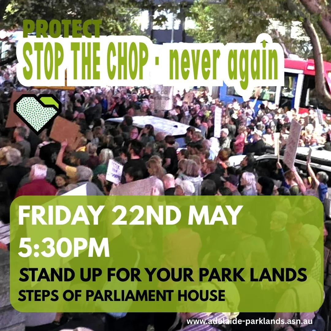 PROTECT - Stop the Chop: Never Again Rally

This Friday at 5:30pm we are returning to the Steps of Parliament House for another rally! This time we need an even bigger crowd to show the Government we will never let this happen again.

Bring your sign