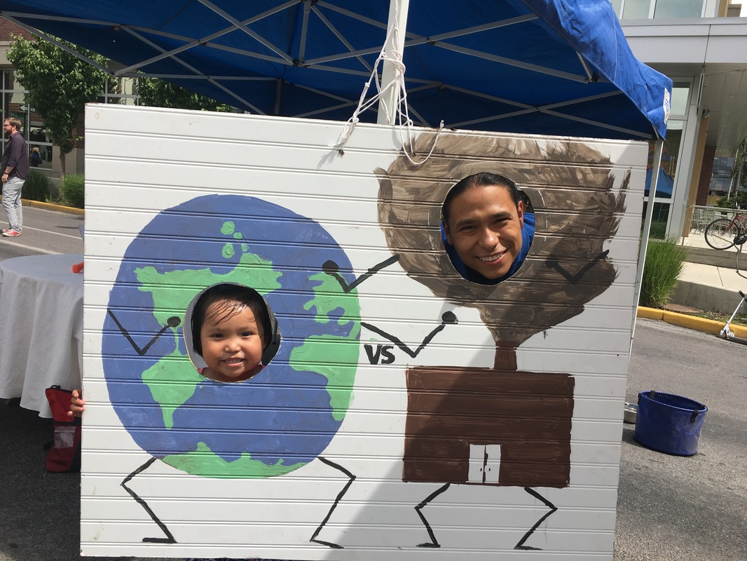 Community members hanging out with Climate Smart at Missoula's Sunday Streets event
