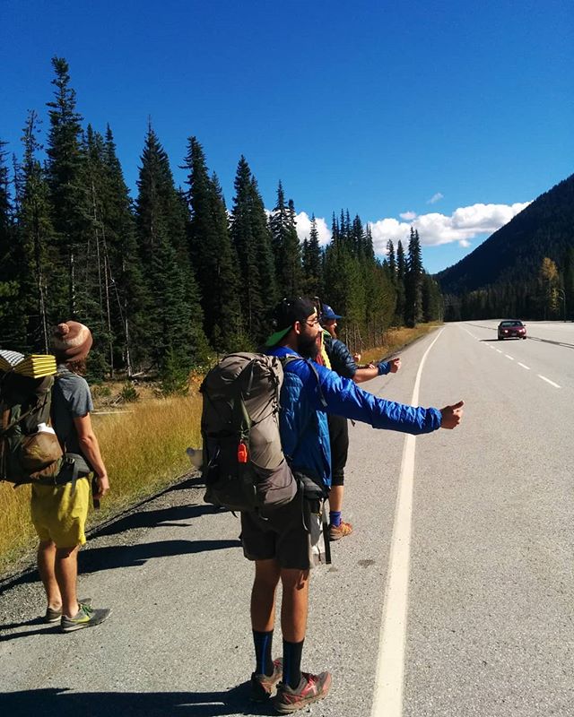 PCT 2014 | In the morning we all grabbed breakfast together. Don and I bought some beer, hit the hot tub, did laundry. I retired my Lone Peaks and for the first time truly appreciated the degree to which I had destroyed them. I didn’t throw them away though; I just wrapped them in a plastic bag and jammed them into my pack. If you haven’t already figured out, I’m a highly nostalgic person. My two most common moods are probably “wistful” and “pensive.” I had no idea what I’d do with my disintegrating shoes, but at this point I was resolutely confident that I would never undertake another thru-hike (lol) so I took ‘em home as a memento.
In the early afternoon a group of us shuffled out to the highway to hitch a ride to Vancouver. Don and I had flights to catch the following day. We stood there for about an hour and a half before everyone else gave up – two other hikers were getting married there at the resort the next day and had invited any hikertrash to join in the celebration, which admittedly sounded better than standing on the shoulder of the highway. We said our goodbyes. Not ten minutes later, someone picked me and Don up.
It was a two-hour ride to Surrey, BC, where we’d catch the Sky Tram into Vancouver proper. Our driver didn’t seem all too interested in the fact we’d just hiked over 2600 miles, and I was happy to just sit in silence watching the boreal forest blur by.
The Sky Tram was packed with people, and with my rank and tattered pack I felt very visible and uncomfortable. Don’s dad was kind enough to book us a hotel room near the airport. We ate pizza and watched Chopped Jr. from our beds. I’d been looking forward to slothing around for so long. “Once it’s over I’m not going to do shit for at least a week,” I’d tell people, “just eat everything, read a few books, watch Netflix.” This was already losing its appeal. A mere 24 hours back in the “real world” and the novelty had already worn off. One of the first things I missed, admittedly, was being able to pee wherever, whenever. The finality was sinking in; moreso than "I did it," I felt: "it ended." 📍Syilx (Okanagan) and Nlaku'pamux land
#hikethedivide
#PCTig #thruhike #pacificcresttrail