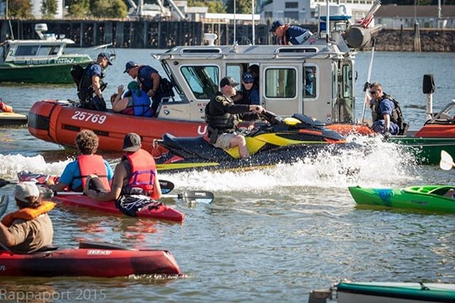 It wasn&rsquo;t long before Shell&rsquo;s hired muscle, a private security boat, came alongside us. Their hull bumped us, causing our kayak to rock violently from side to side, dipping the cockpit below their wake. We took on water fast and were in t