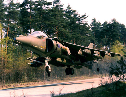 GR Mk 7 coded CD of 4 Sqn taking off from a roadway in Germany (MoD)