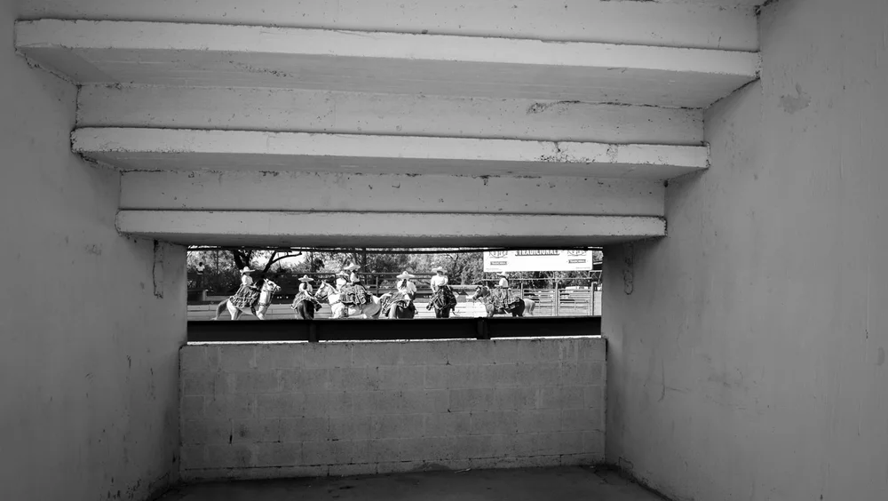 The view from under the bleachers.