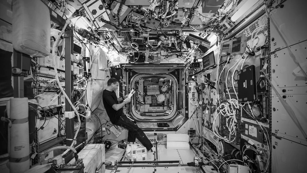 The interior of the International Space Station. (image courtesy NASA)
