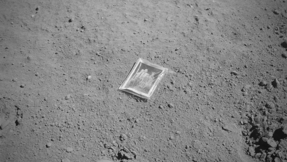 The photo left by Charlie Duke. (image courtesy NASA)