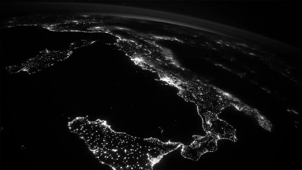 The view of Italy from the International Space Station (image courtesy NASA)