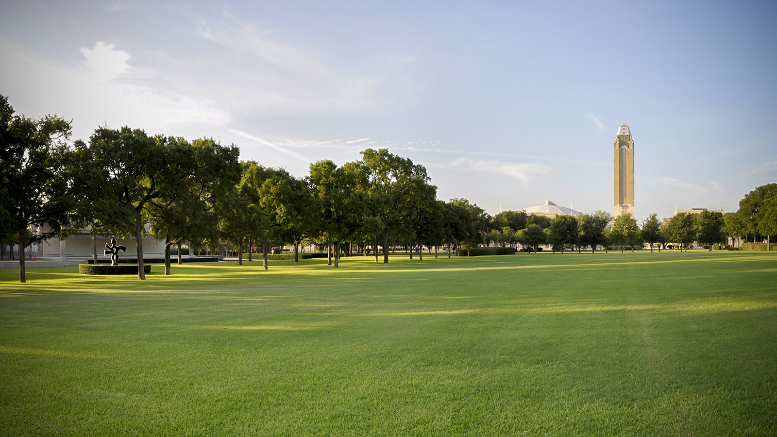 This is the lawn that once existed in front of the Kimbell Art Museum