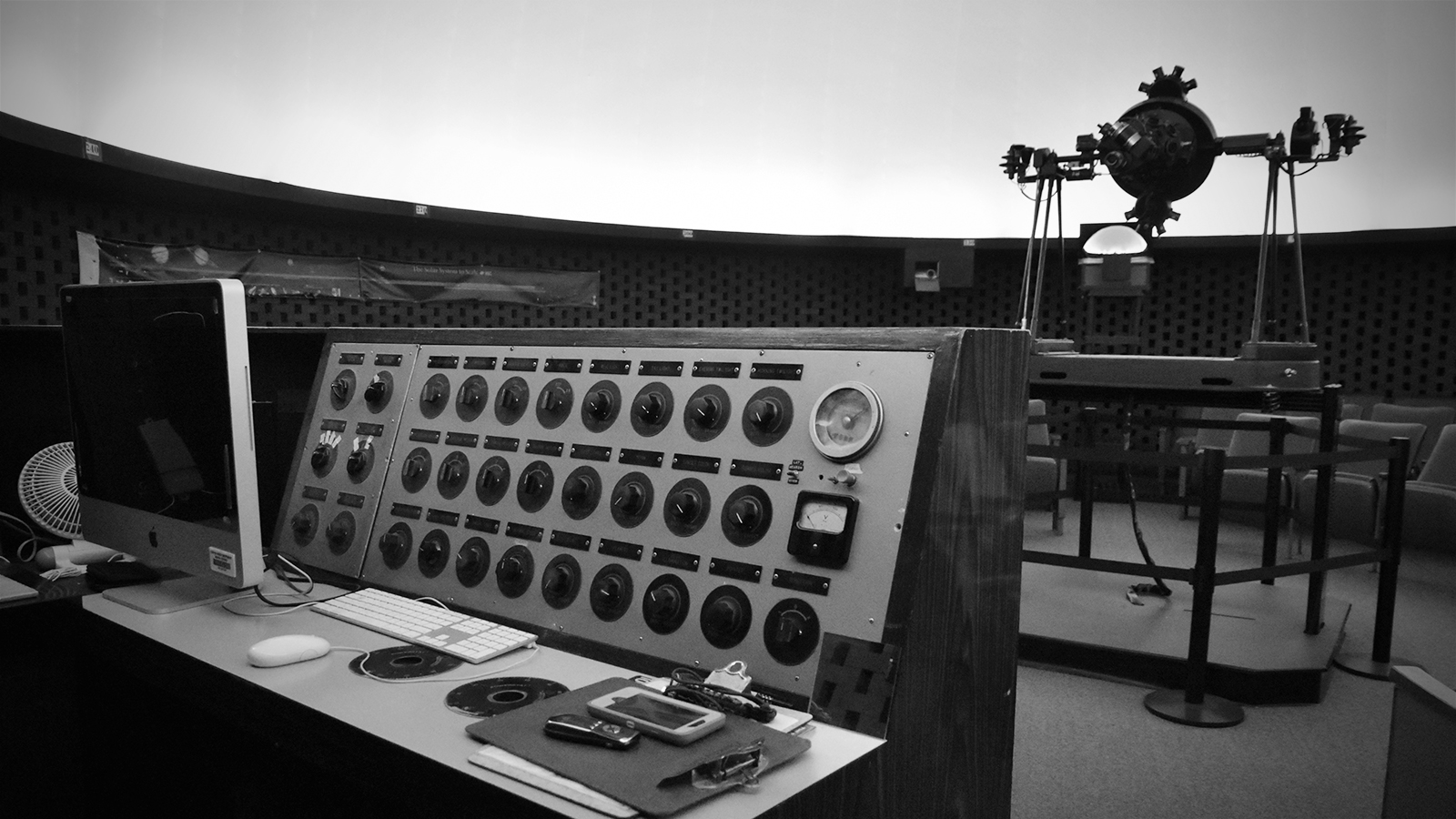 the controls of the Robert Wollman Planetarium