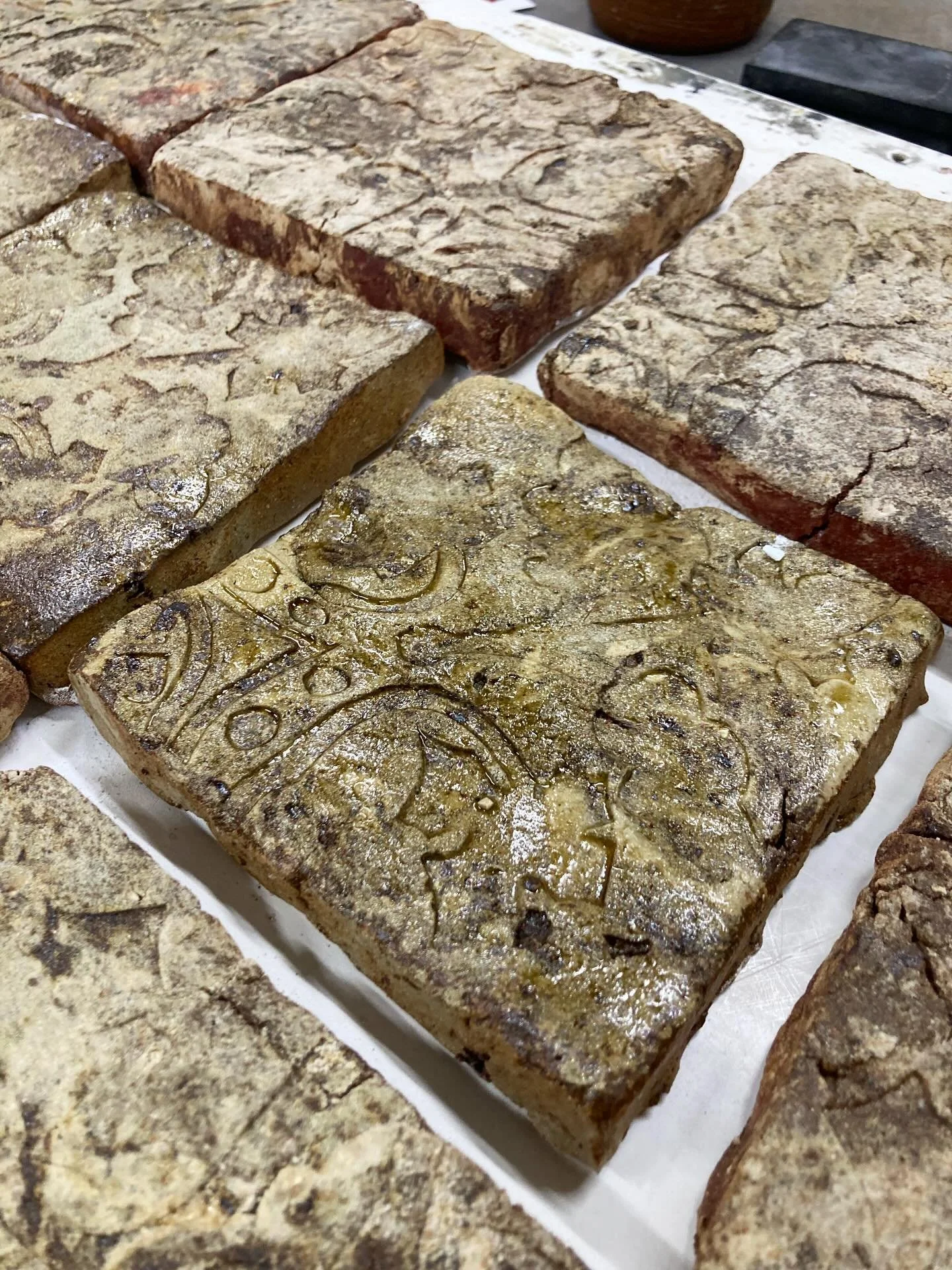 Woodfired tiles for a new work @mpndprojects by @philroot