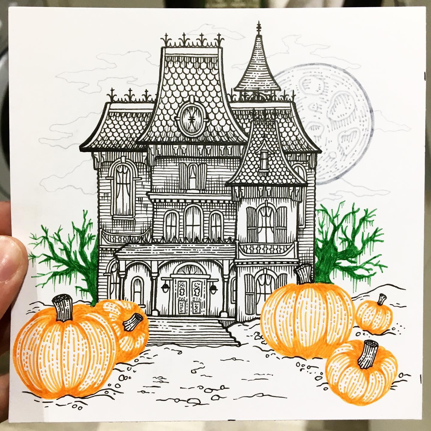 Happy Halloween 🎃🥀🍂
Little one from the archives
&bull;
&bull;
&bull;
#halloween #halloween2022 #hauntedhouse #illustration #drawing #sketchbook #drawloween #halloweendrawing #halloweenart #halloweenillustration #pumpkin #pumpkinart #ink #smalldra