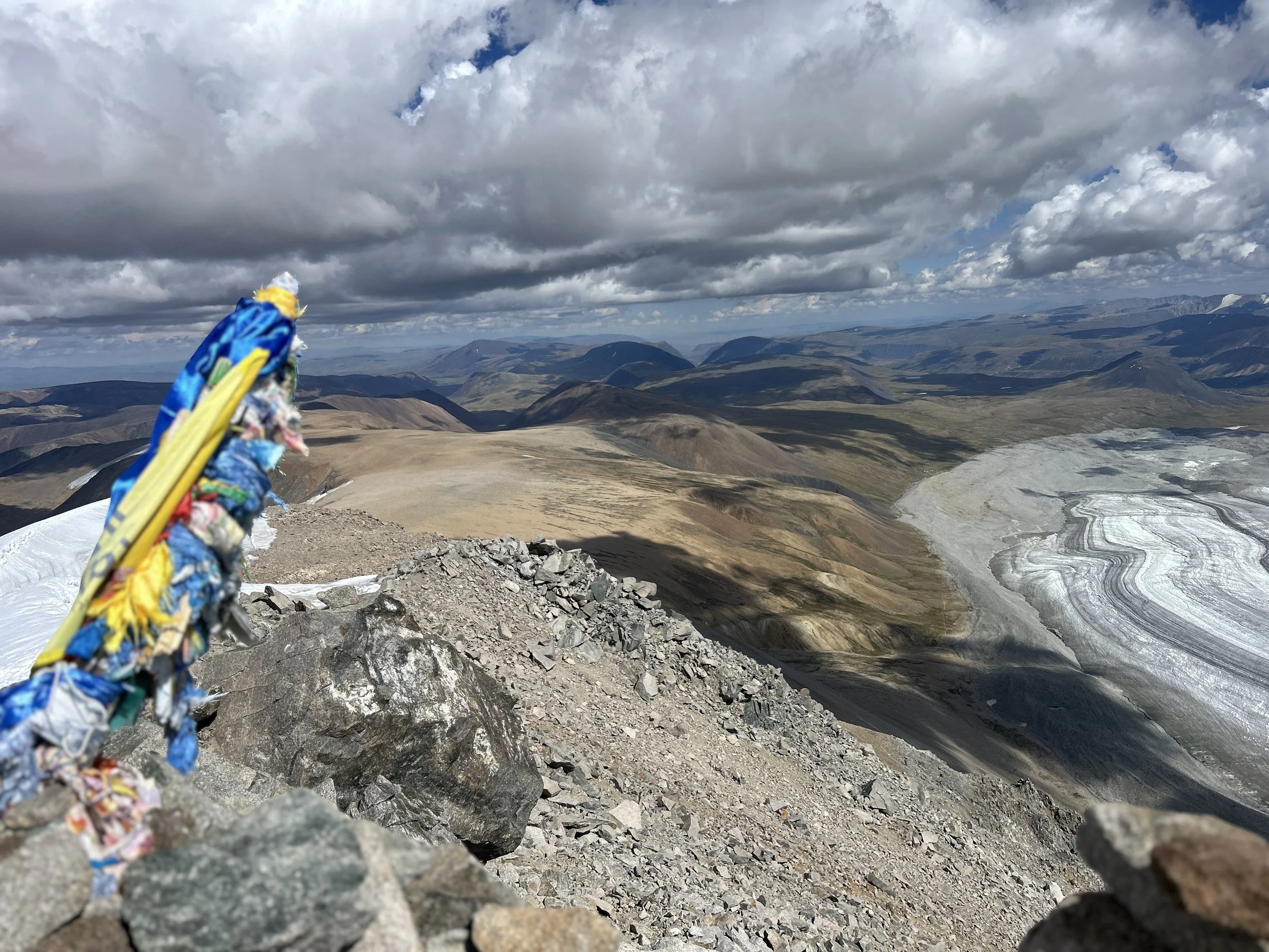 Potanin Glaciern seen from Malchin Peak Summit