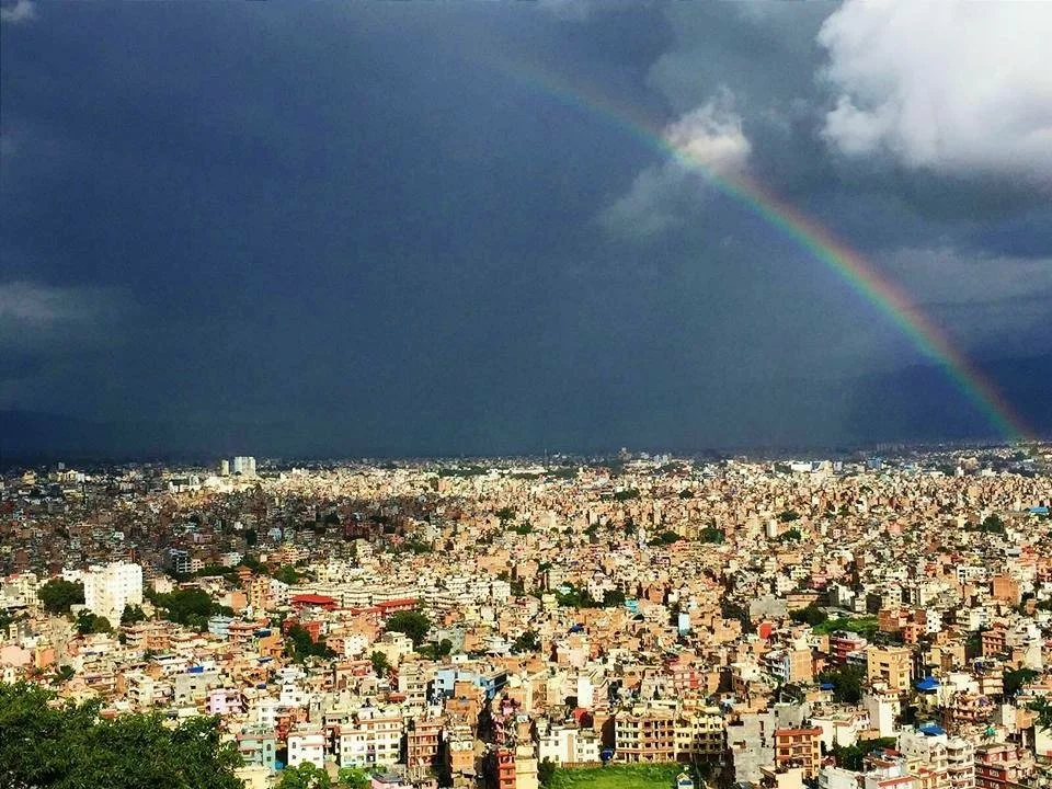 Kathmandu and rainbow 