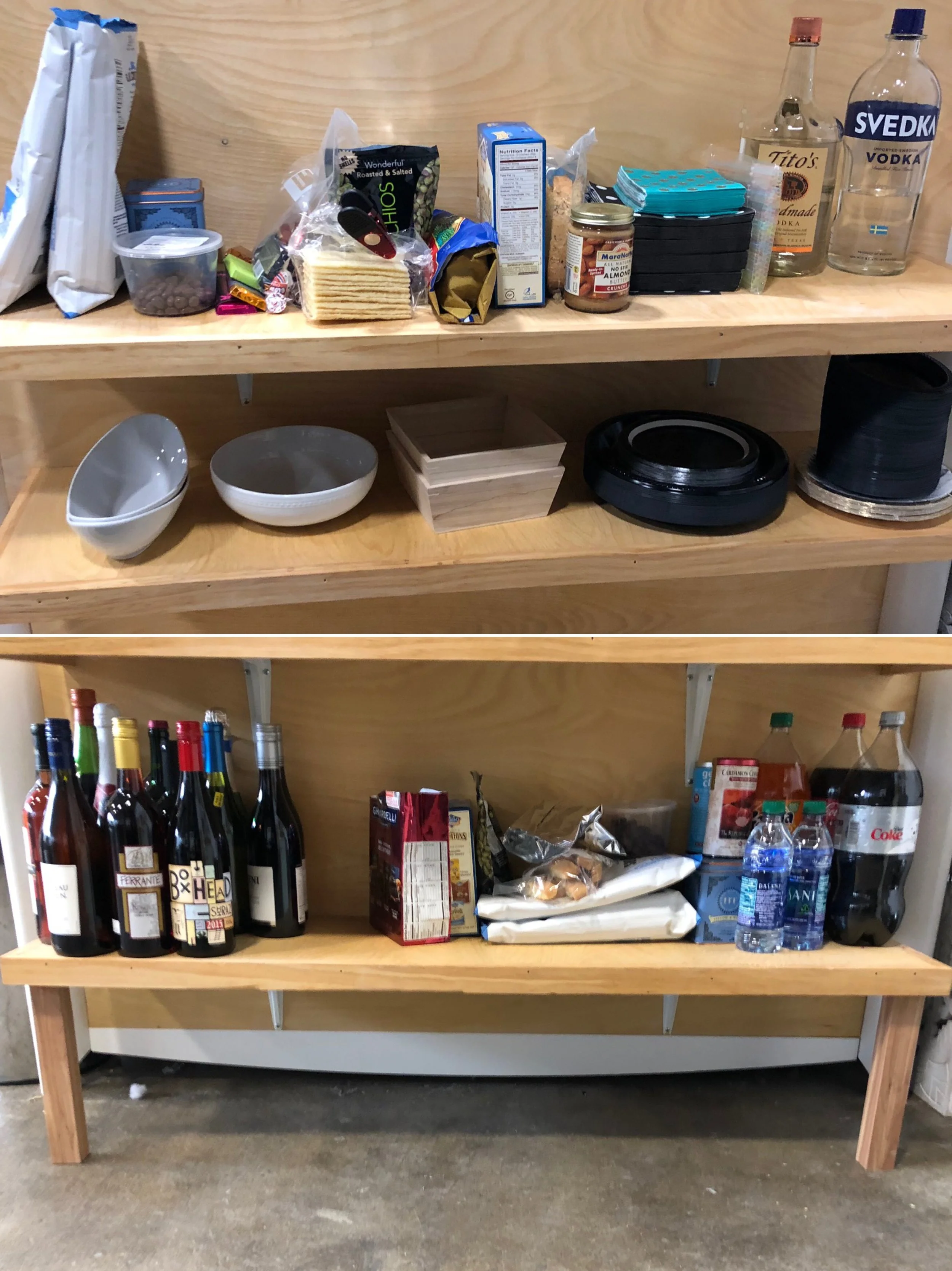 Before photos of the snack area