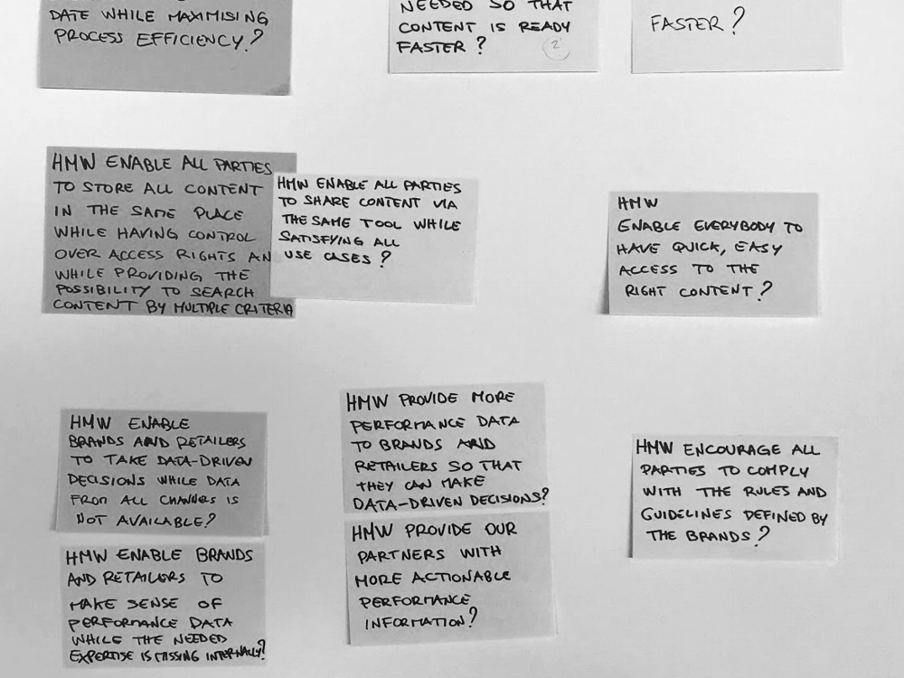 We used the How Might We&nbsp;method&nbsp; to frame opportunities
