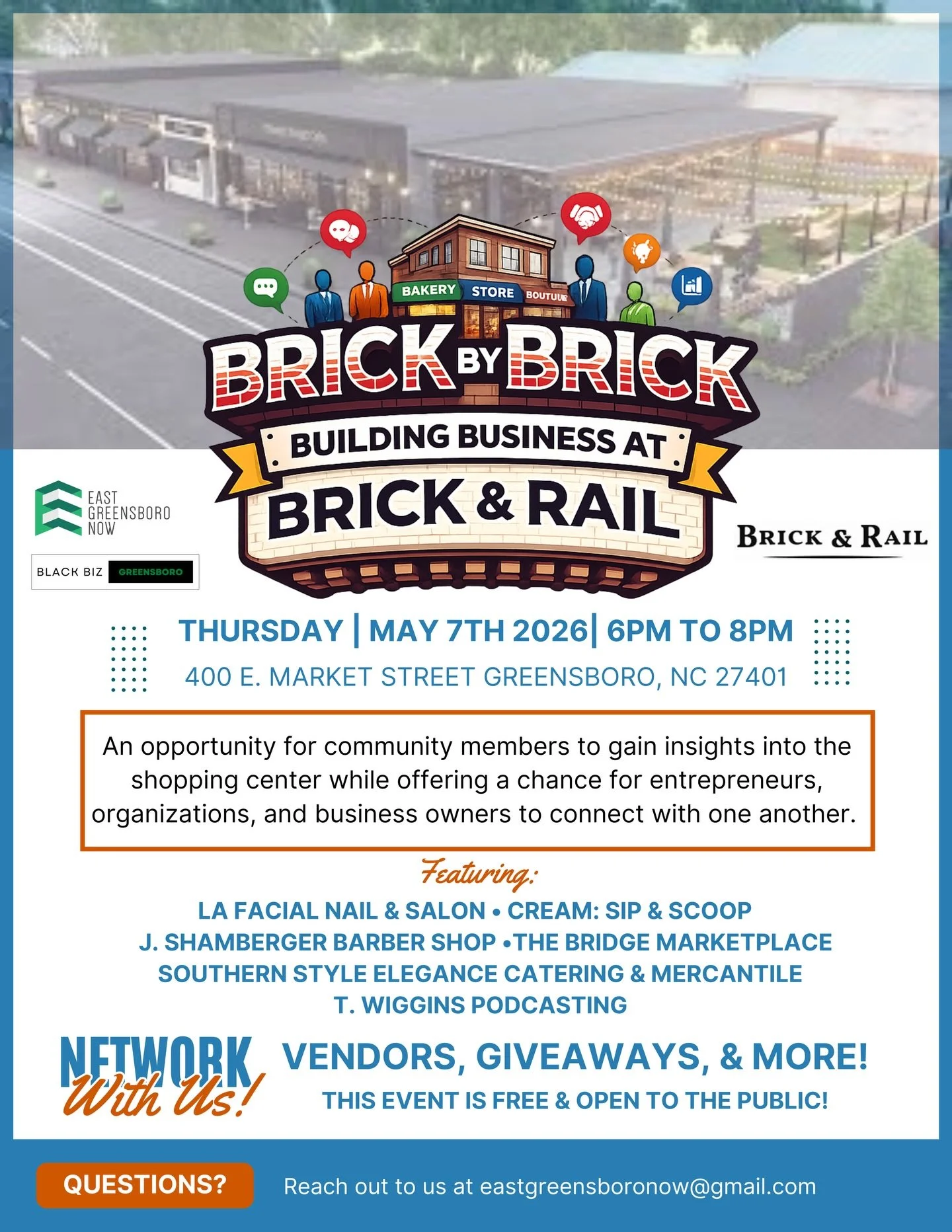 Brick by Brick, we&rsquo;re building more than businesses&mdash;we&rsquo;re building community. 🧱✨

Join us for Brick By Brick: Building Businesses at Brick &amp; Rail&mdash;an evening designed to connect entrepreneurs, organizations, and community 