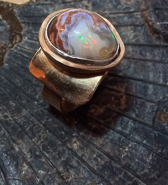 Mexican Cantera Opal Statement Ring (Adjustable)