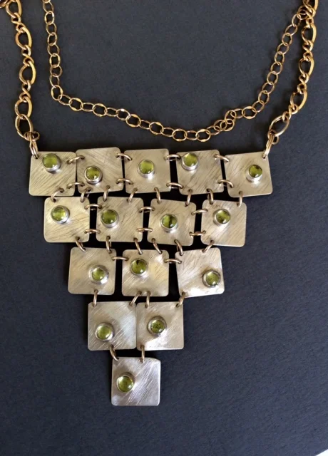 Retro Peridot Bib Necklace