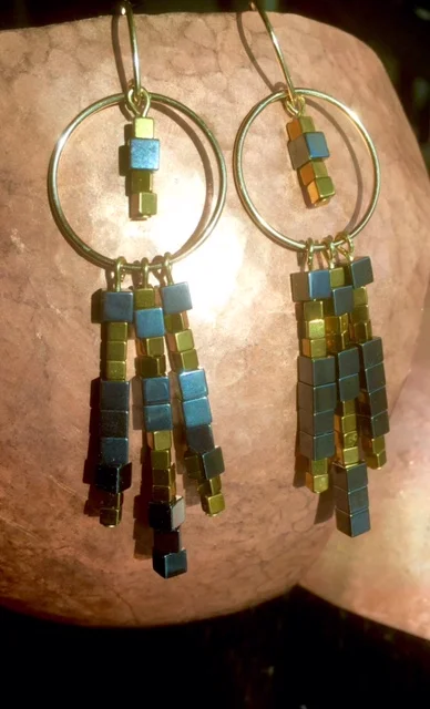 Egyptian Inspired Hematite Earrings