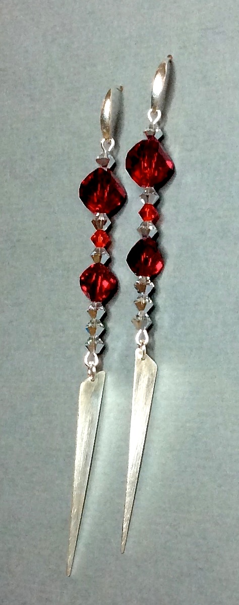 Red Swarovski Crystal Earrings