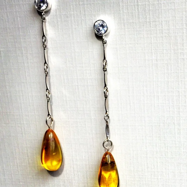 Amber Drop Earrings