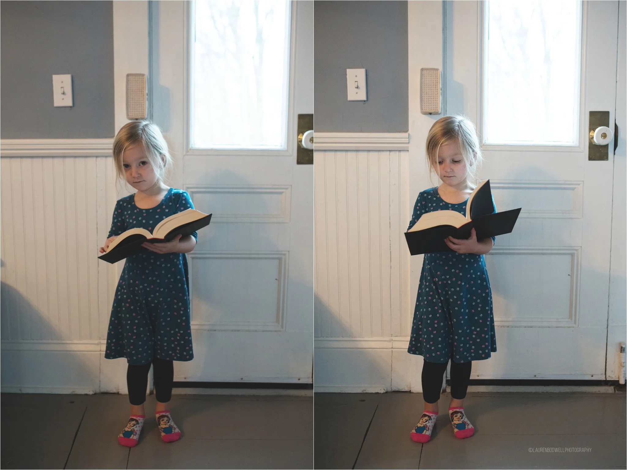 (The book was all her, her first day of school! And no, it's not a dictionary, it's actually the second book of the Twilight Series...)