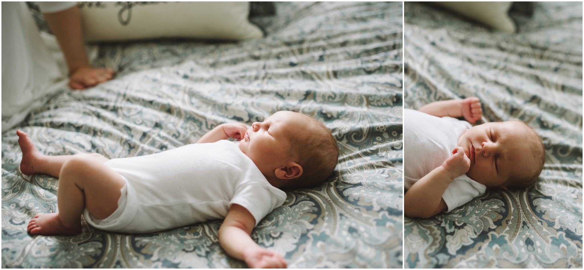 baby laying on the bed