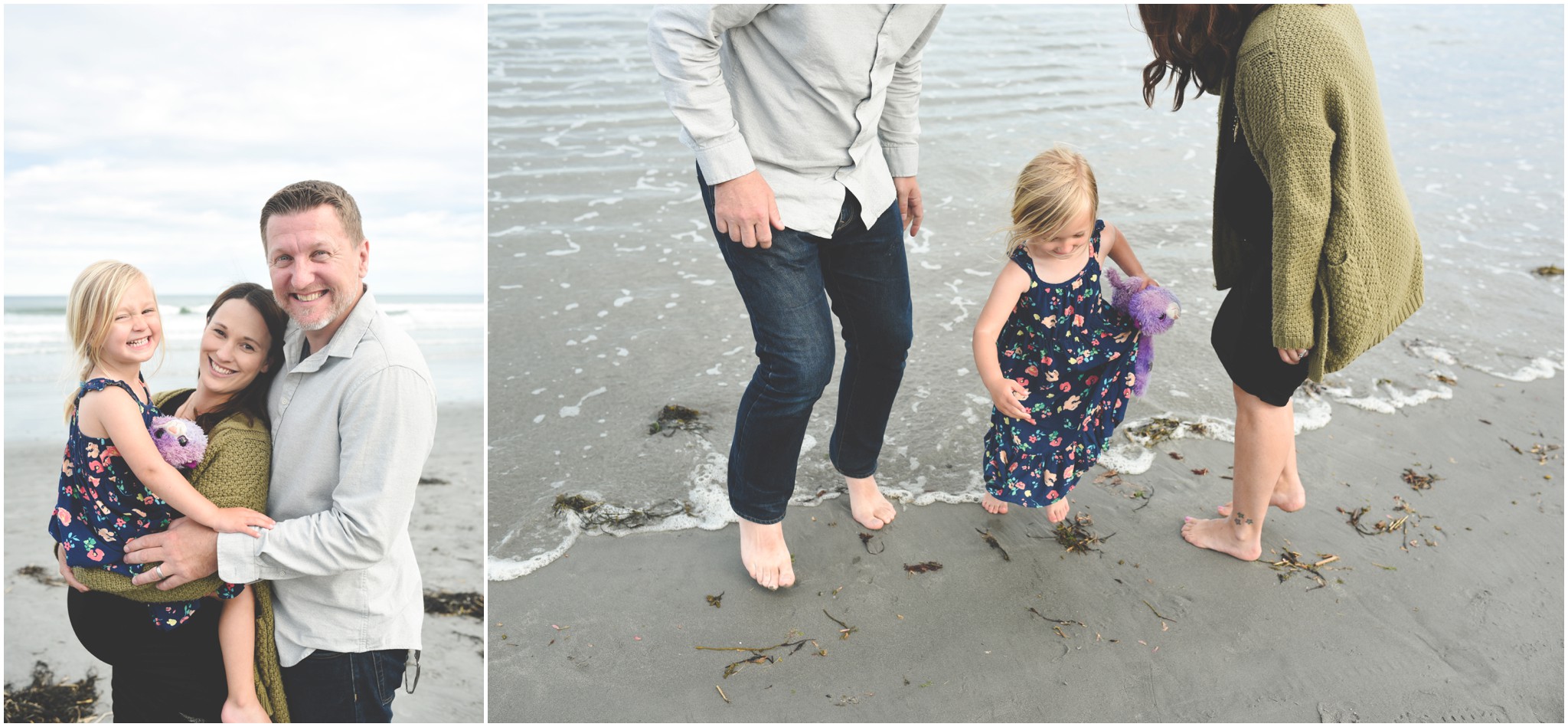 family on the beach