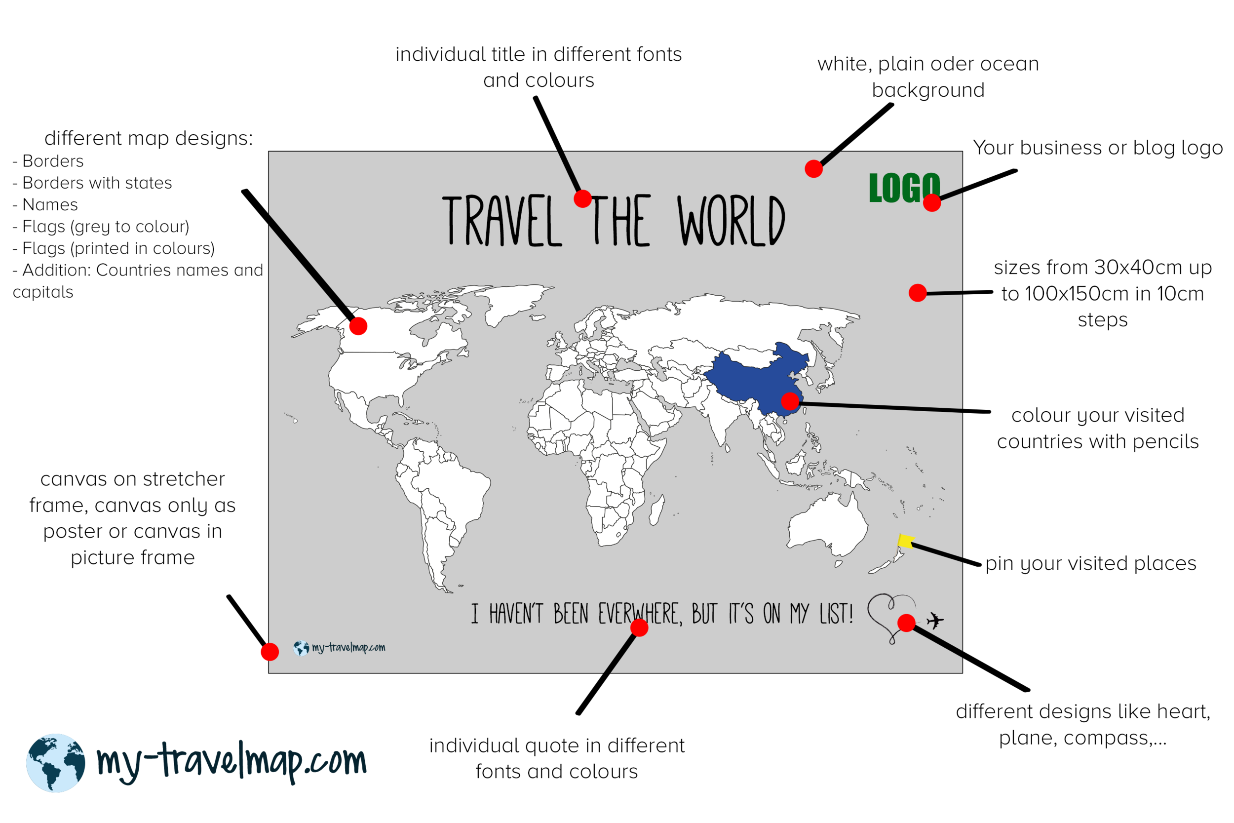 my travel map countries