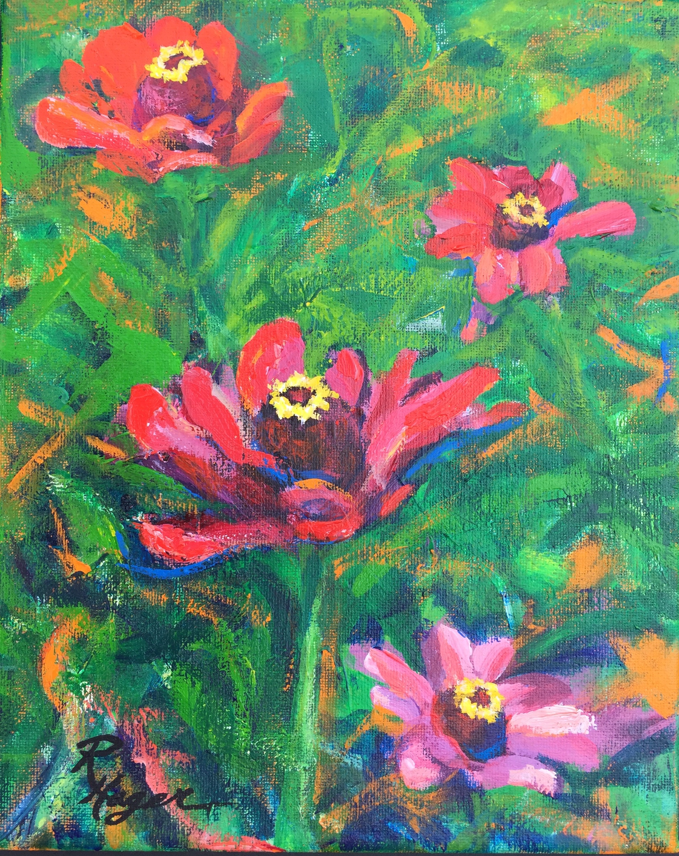 Zinnias #10 - SOLD