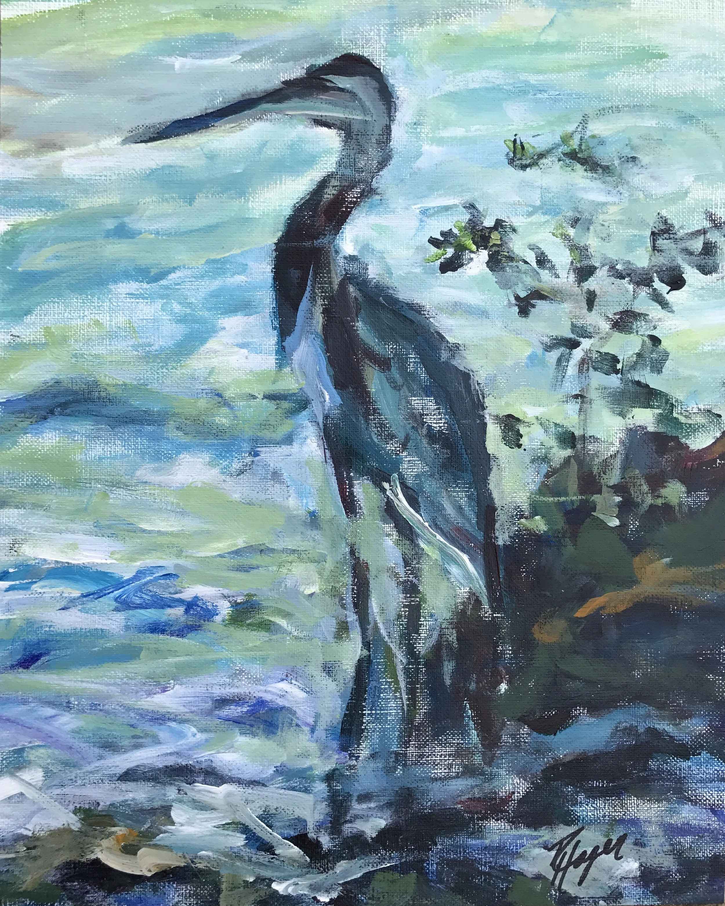 Blue Heron #145 - SOLD