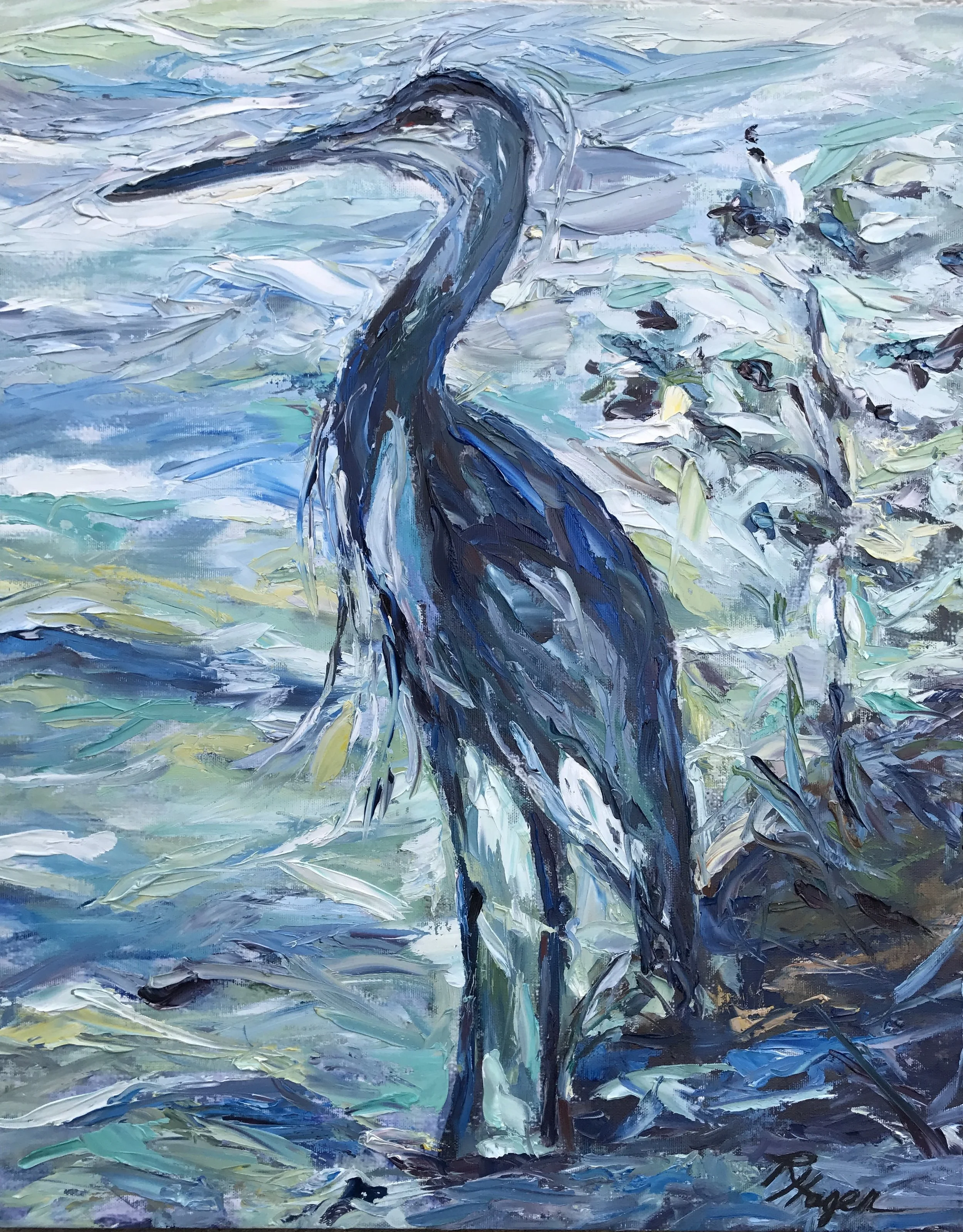 Blue Heron II #156 - SOLD