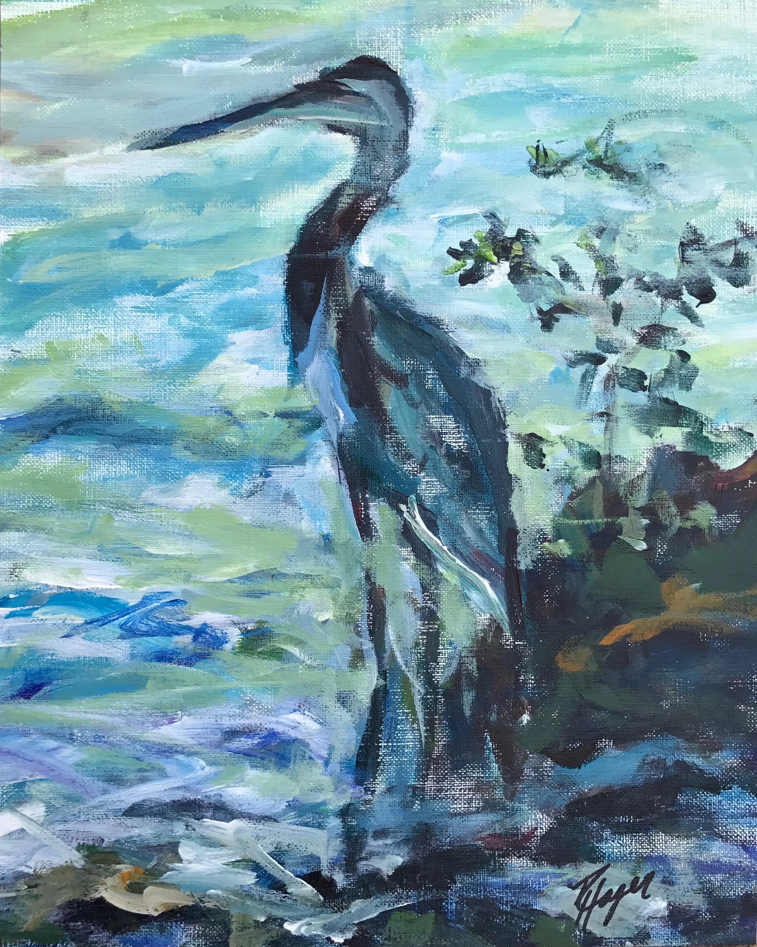 Blue Heron #145- SOLD