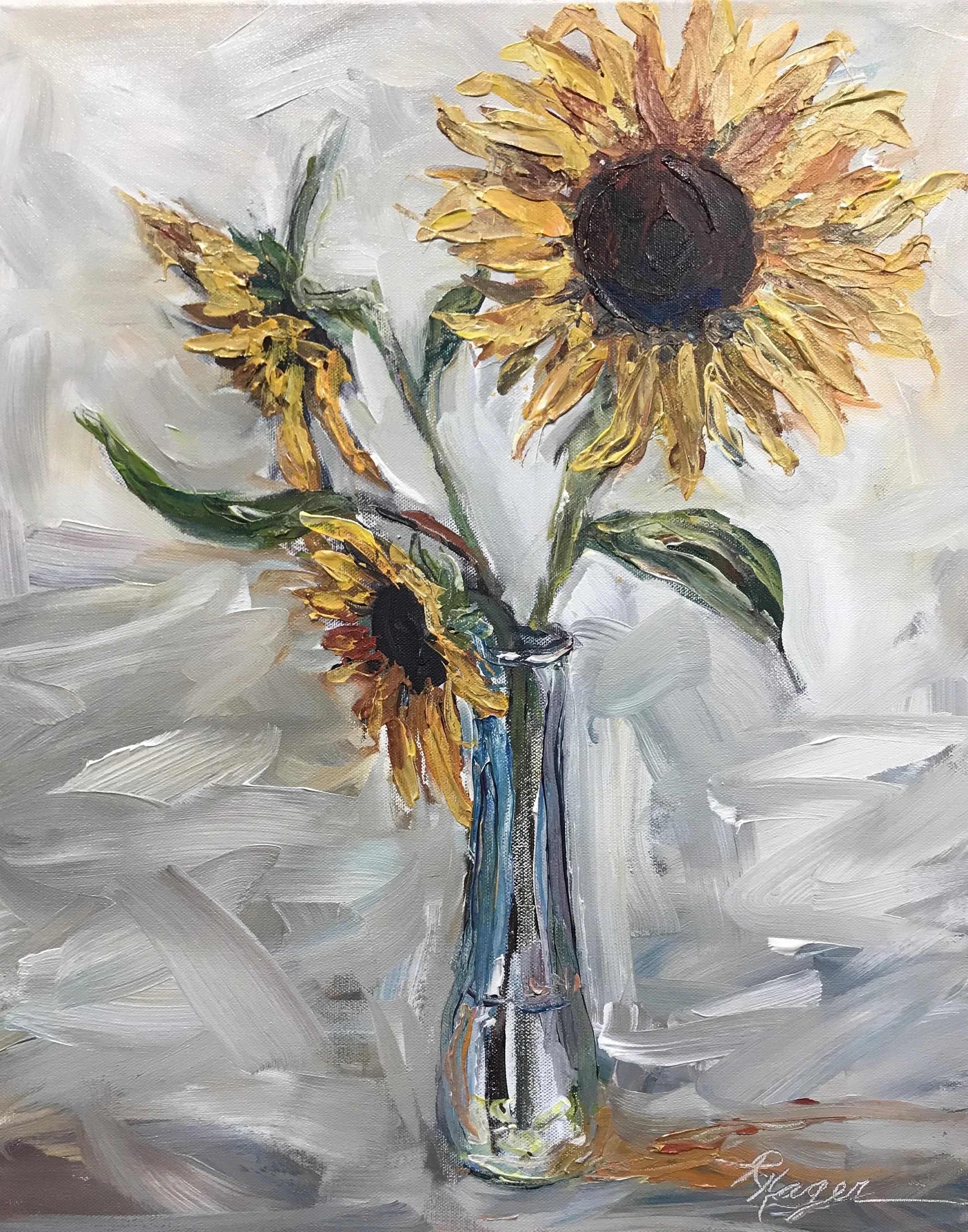 Sunflowers in Vase #276 SOLD 