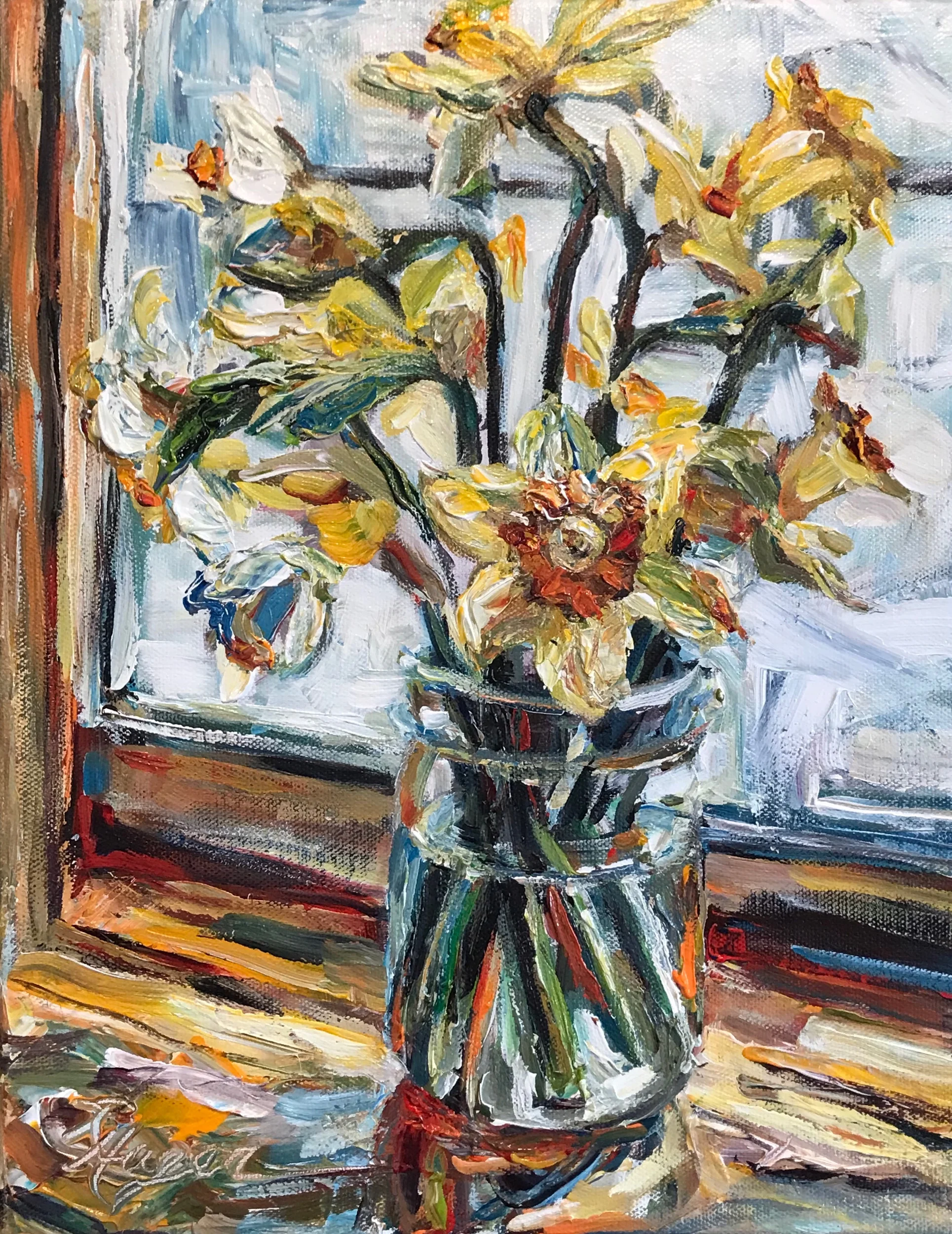 Daffodils in Jar #285- SOLD 