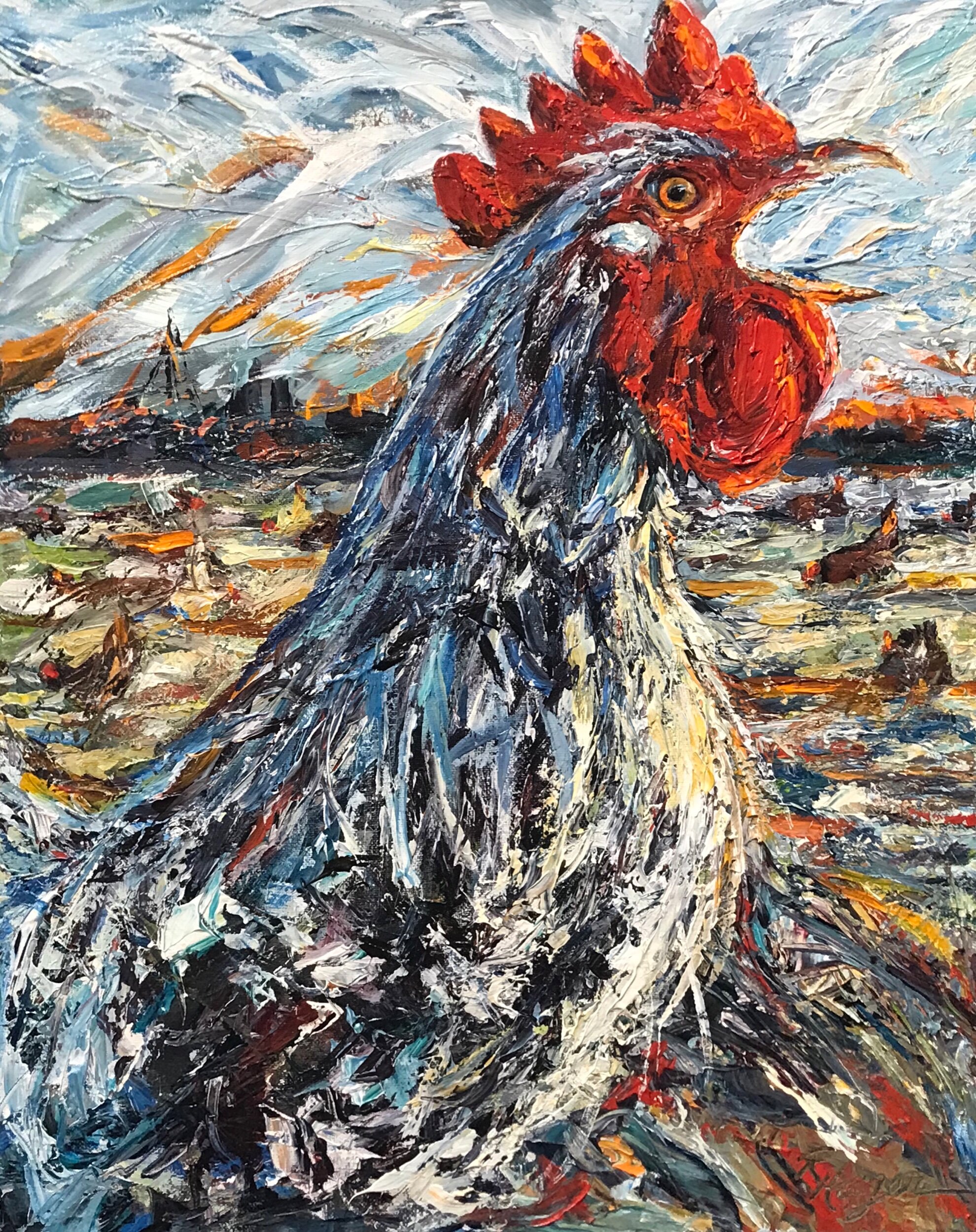 Rooster at Dawn #323 - SOLD
