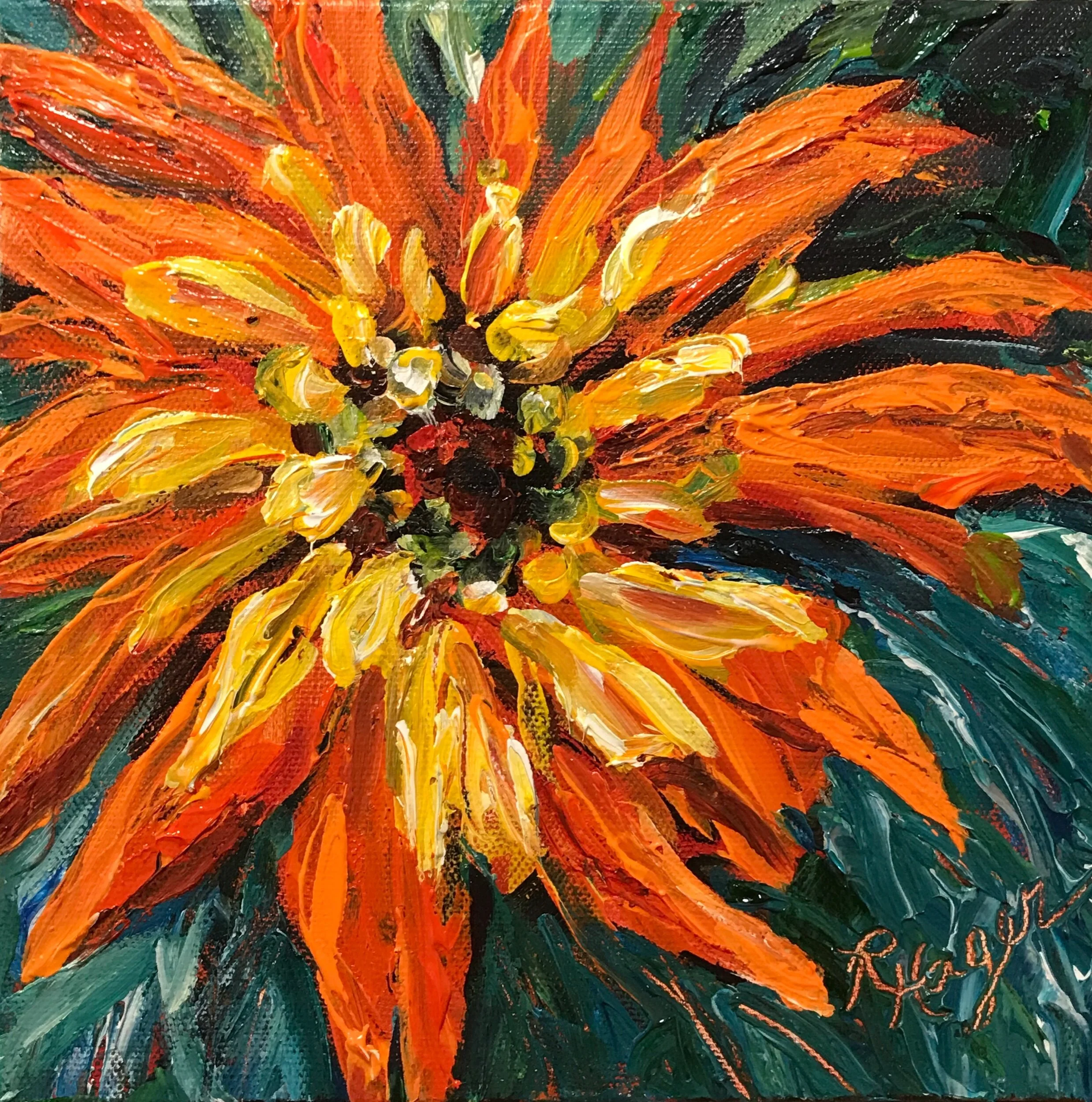 "Morning Zinnia" #362. SOLD