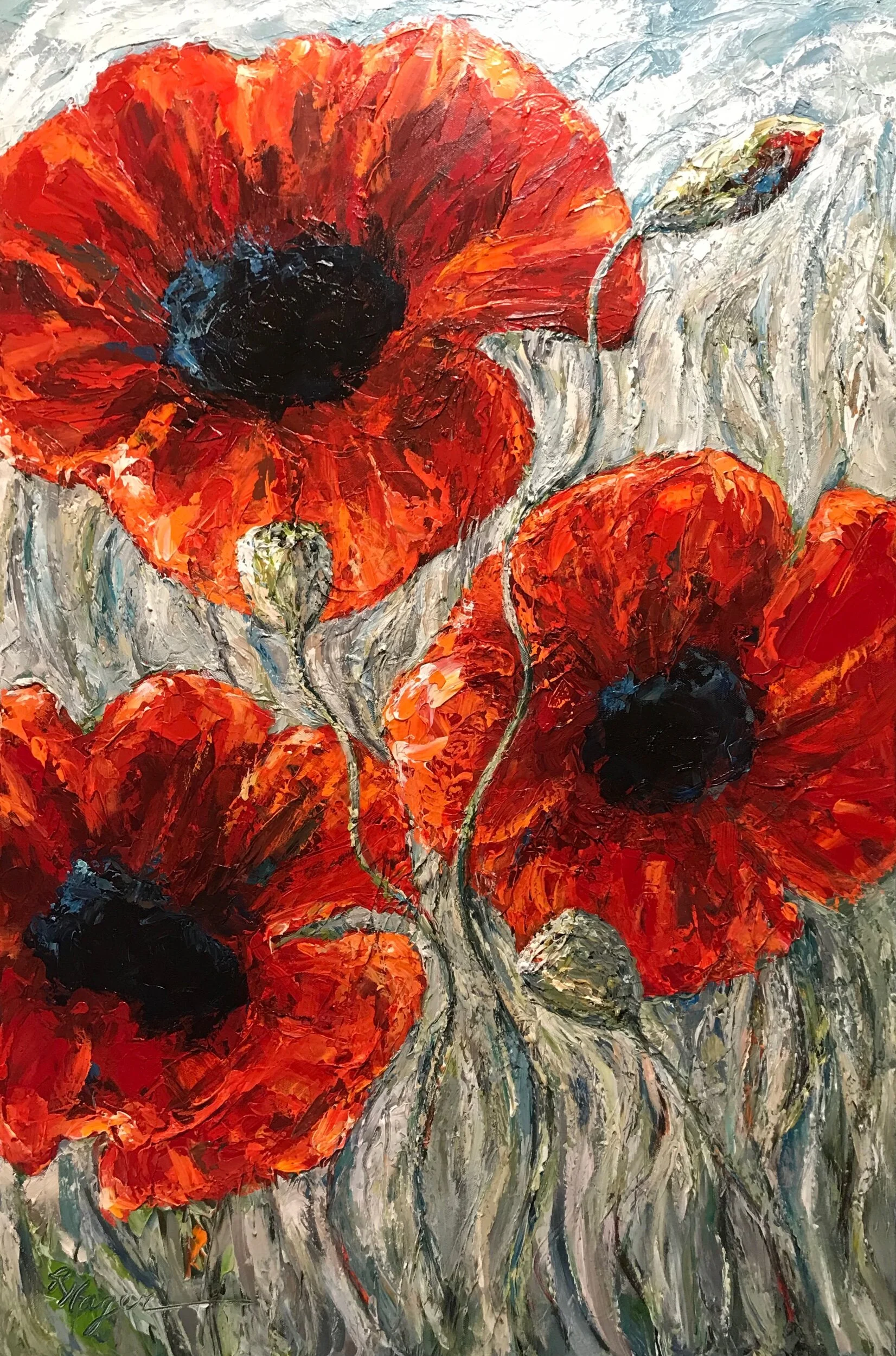 Poppies in the Sun #342- SOLD