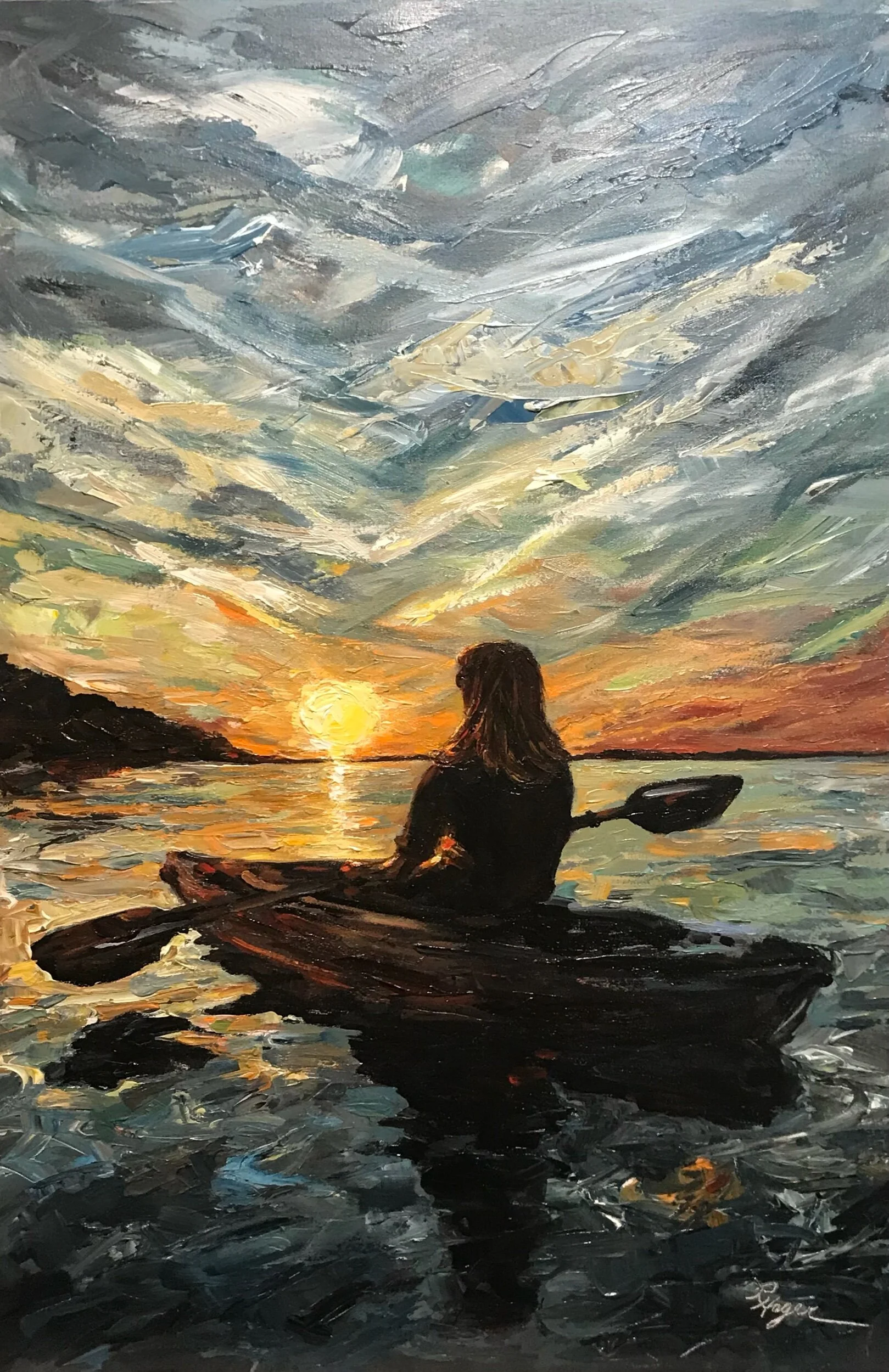 Sunset Kayaking #387.  SOLD