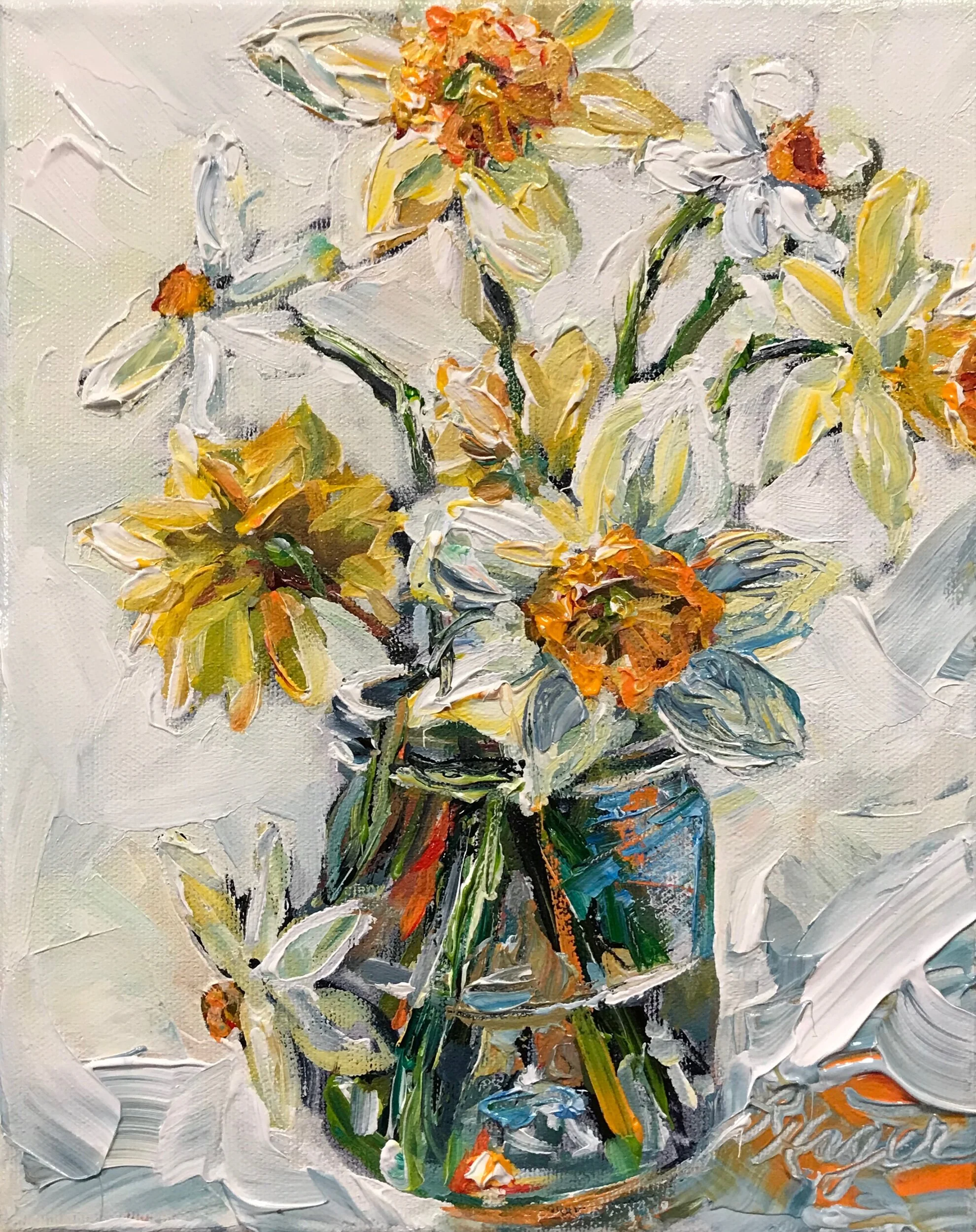 "Daffodils in the Sun" #351. SOLD 